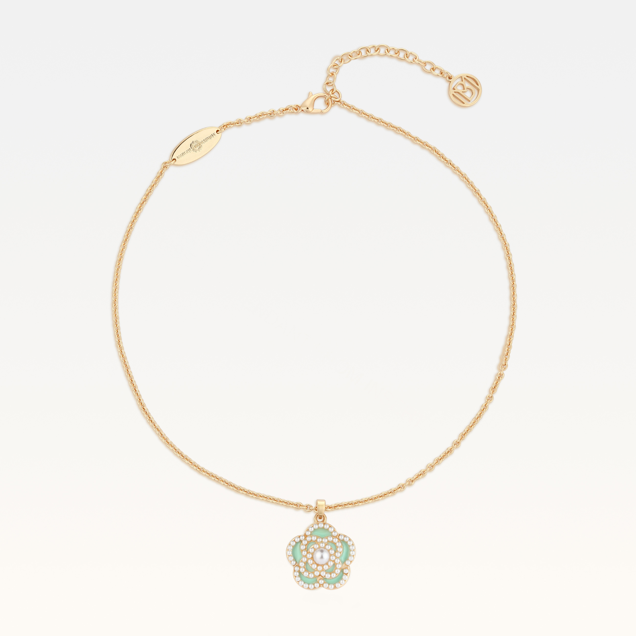 MB Signature Gold-Plated Mint Créme Camélia Pearl Necklace