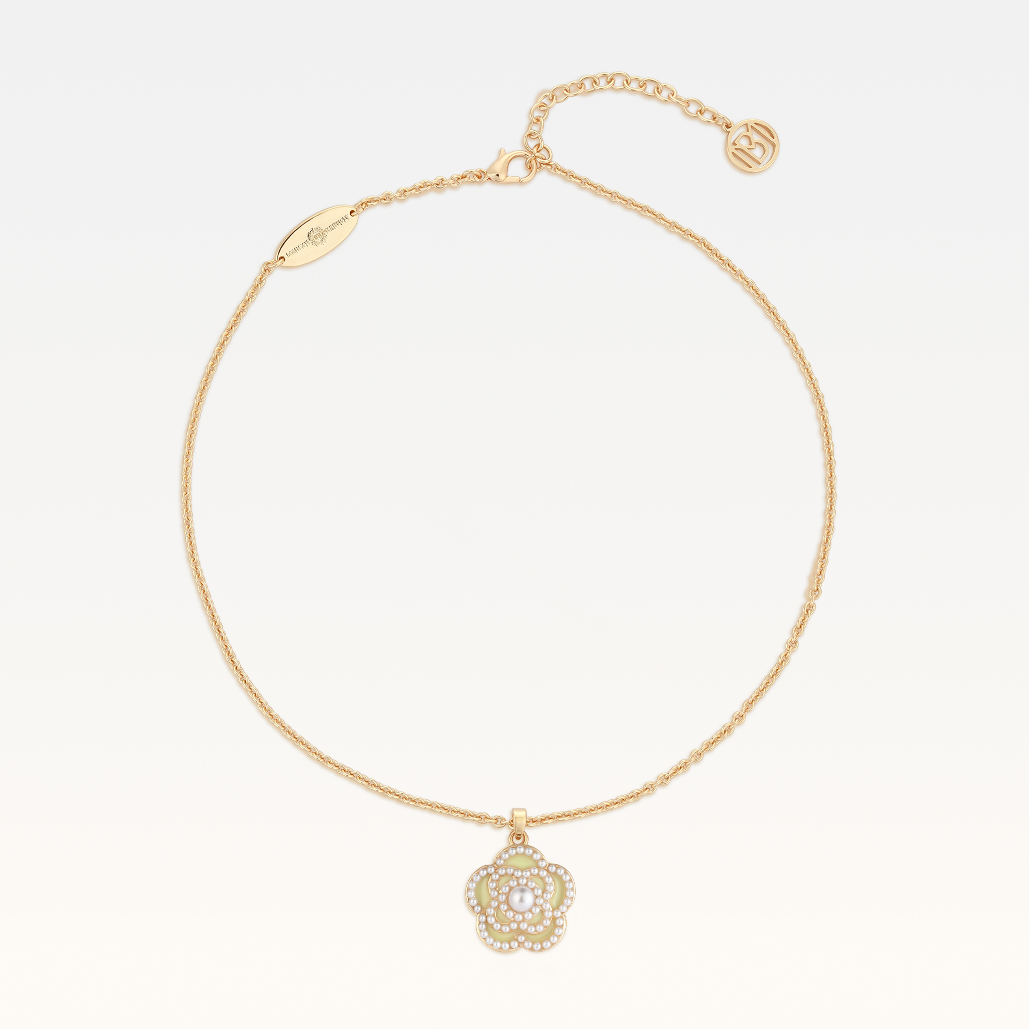 MB Signature Gold-Plated Pastel Yellow Camélia Pearl Necklace