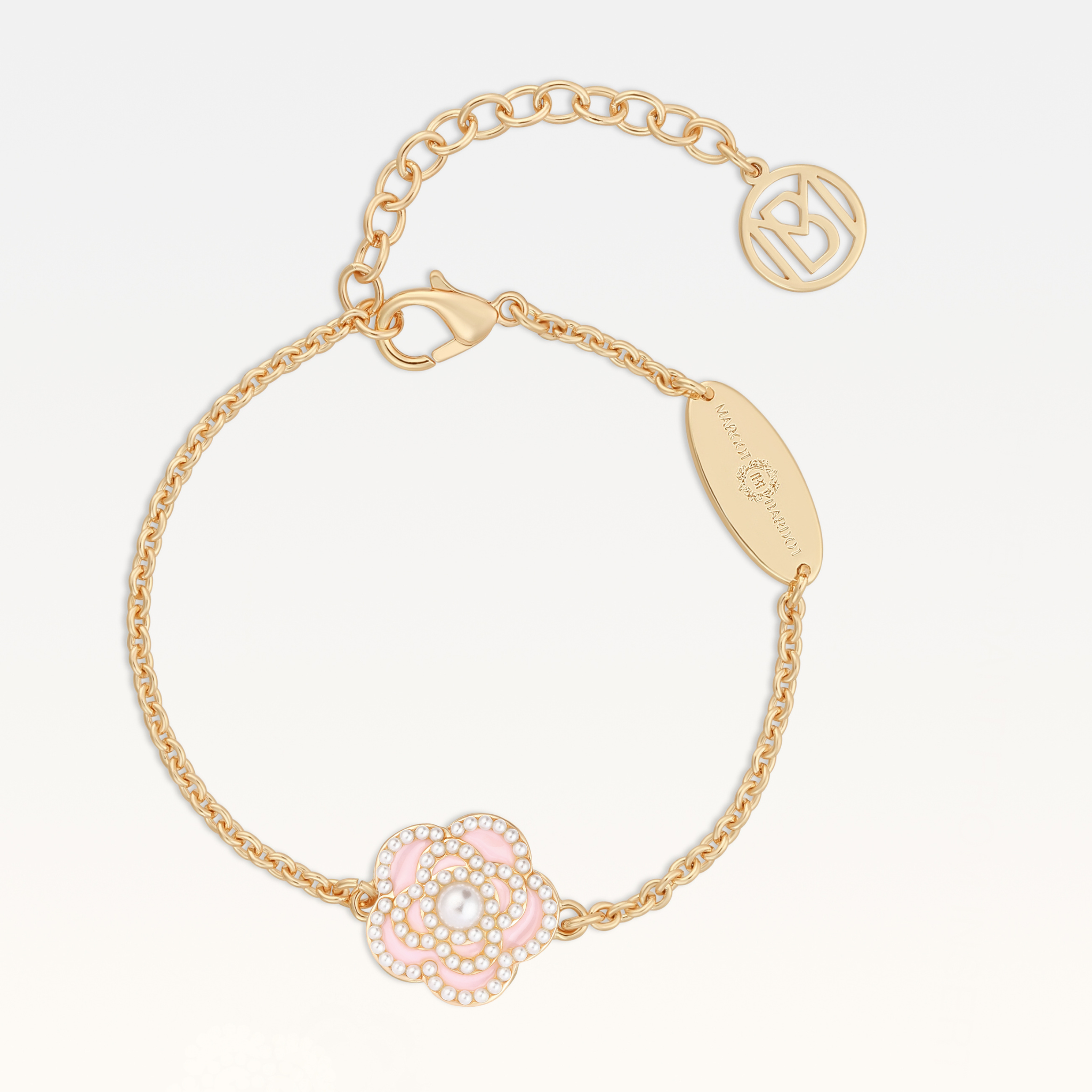 MB Signature Gold-Plated Blush Rose Camélia Pearl Bracelet
