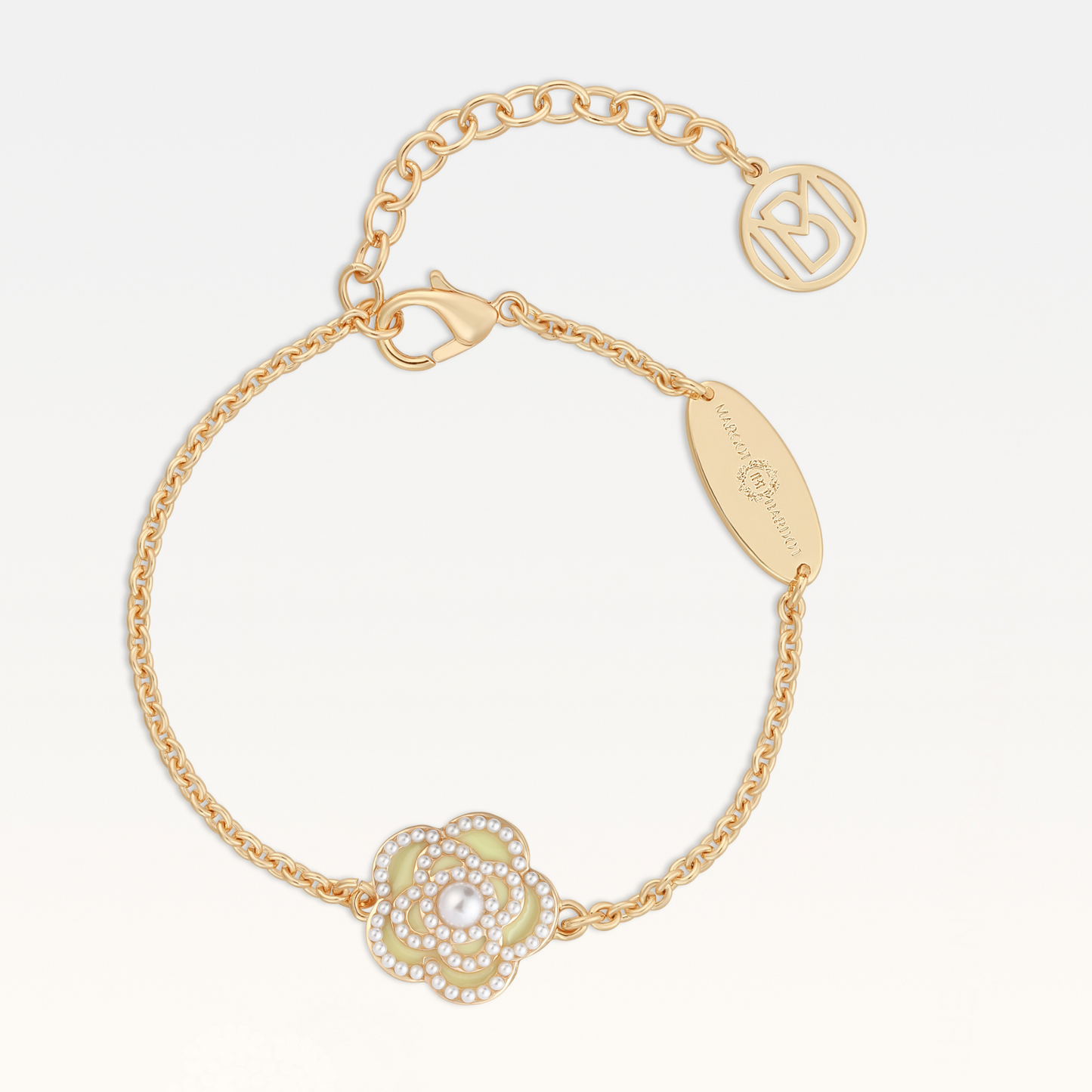 MB Signature Gold-Plated Pastel Yellow Camélia Pearl Bracelet