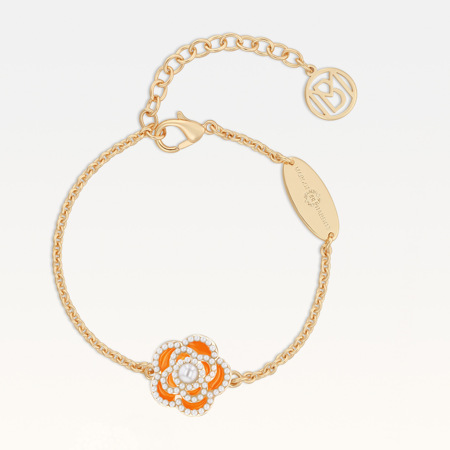 MB Signature Gold-Plated Luxury Orange Camélia Pearl Bracelet