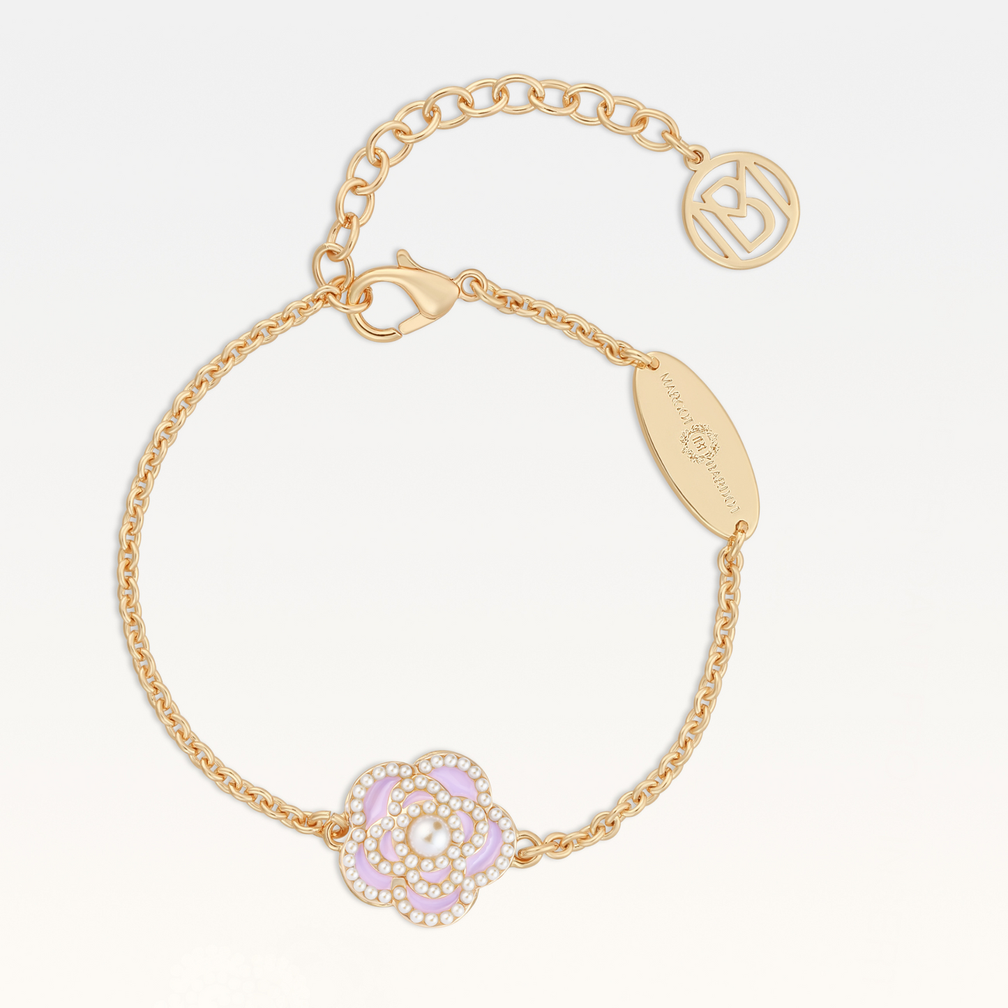 MB Signature Gold-Plated Lavender Mist Camélia Pearl Bracelet