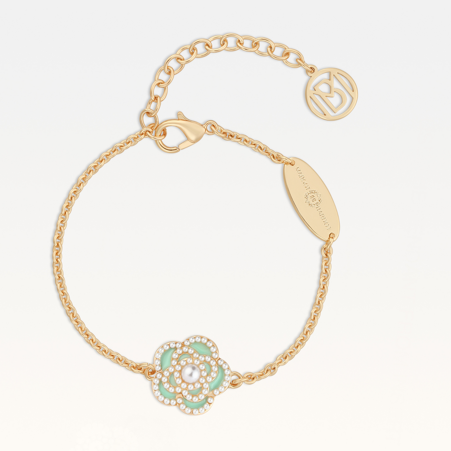 MB Signature Gold-Plated Mint Créme Camélia Pearl Bracelet