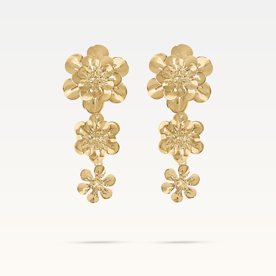 Andrea Flower Earrings - Gold
