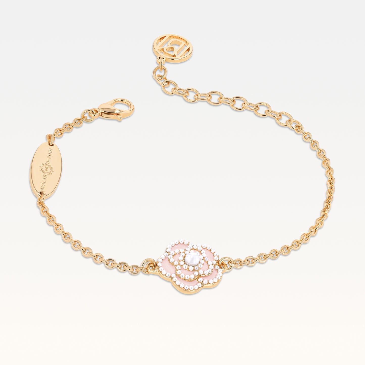 MB Signature Gold-Plated Blush Rose Camélia Pearl Bracelet
