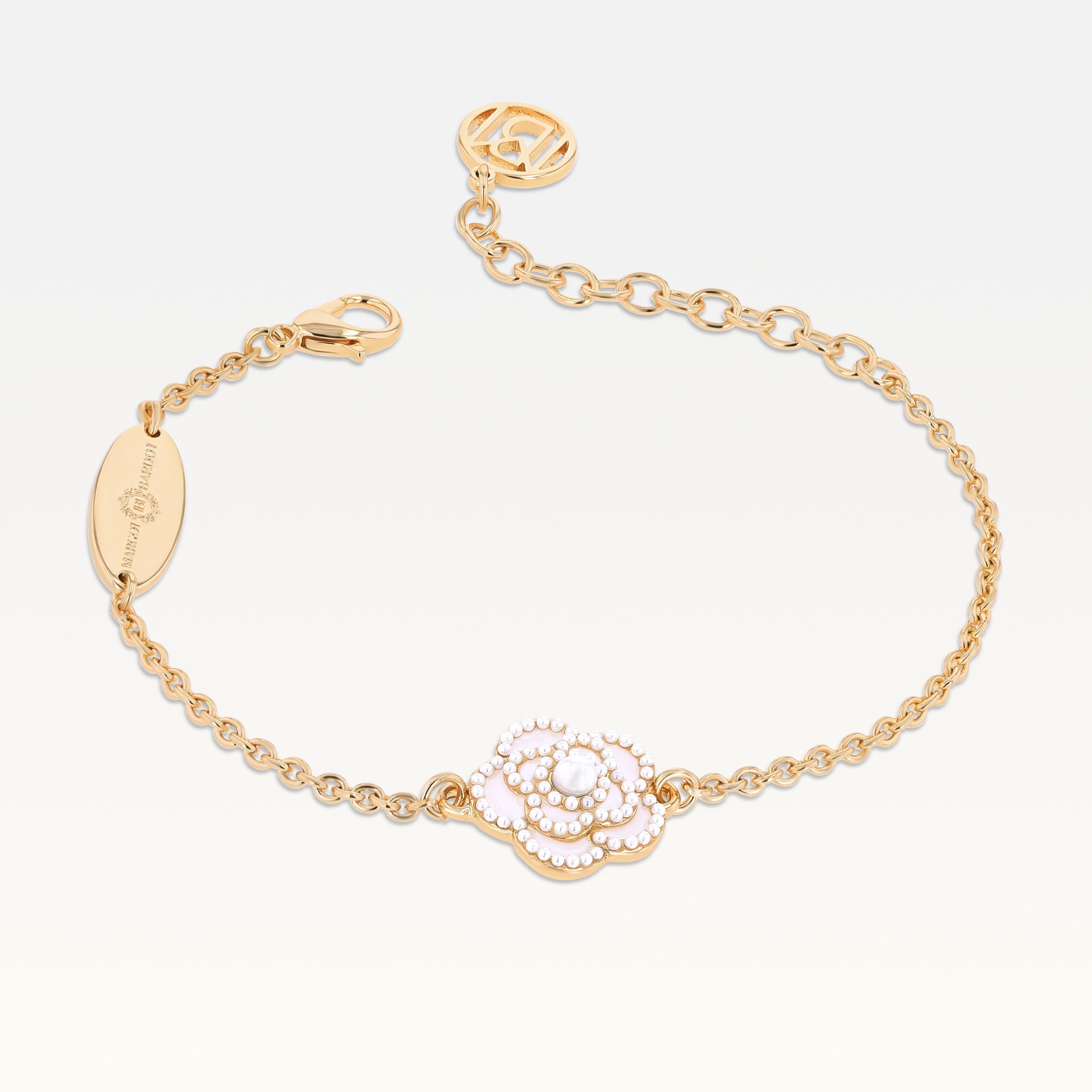 MB Signature Gold-Plated Blanc Camélia Bracelet