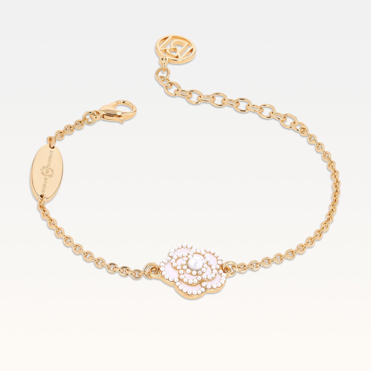 MB Signature Gold-Plated Blanc Camélia Bracelet