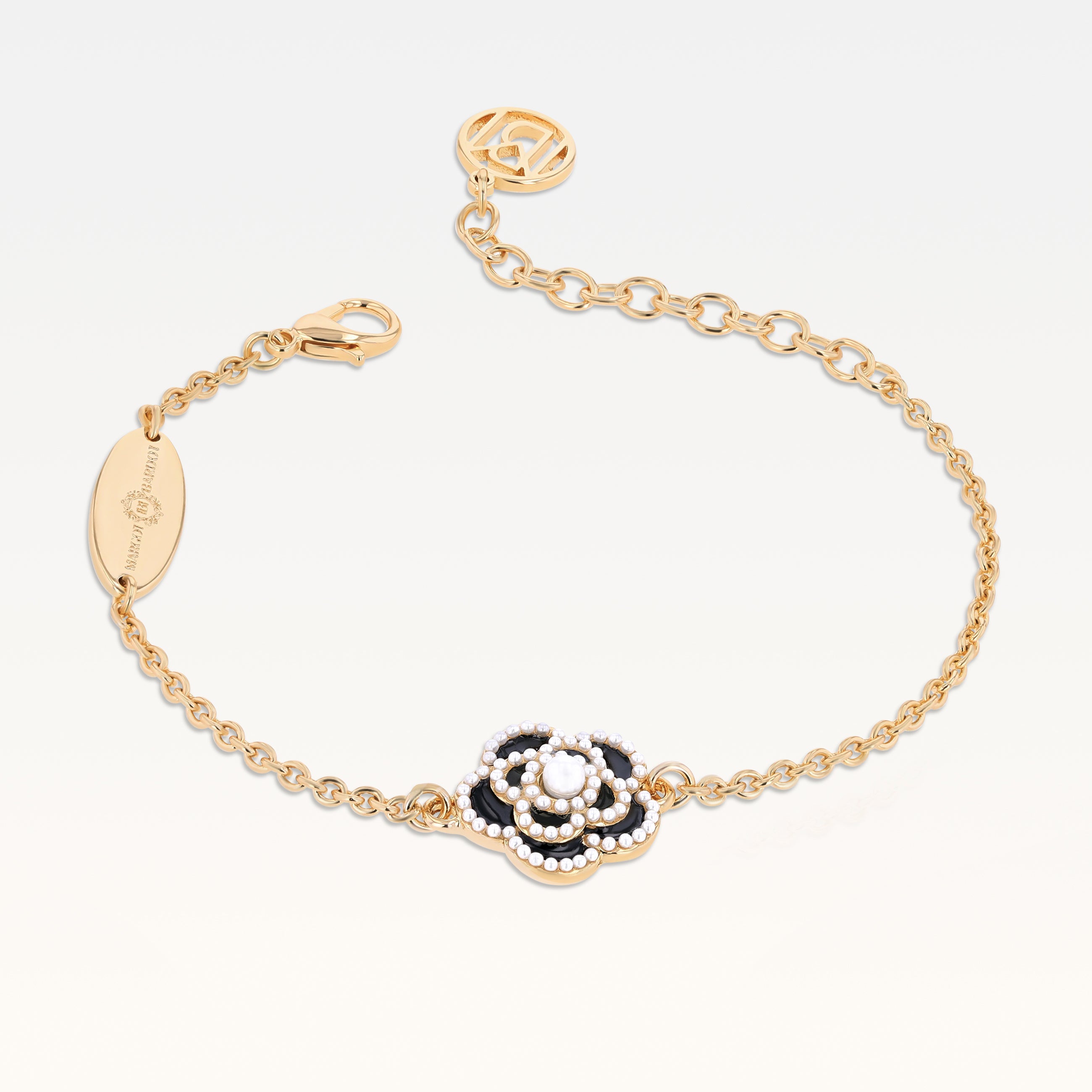 MB Signature Gold-Plated Noir Camélia Bracelet