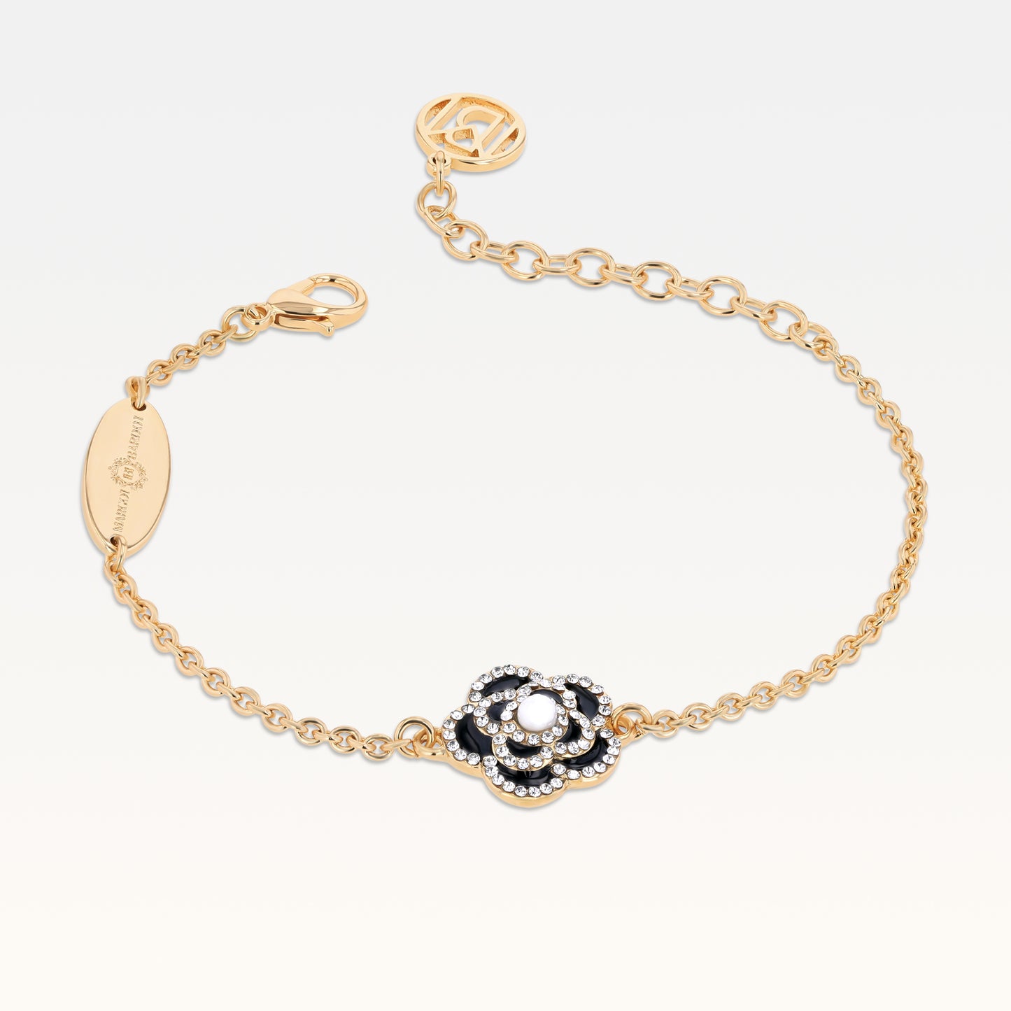 MB Côte d'Azur Gold-Plated Noir Camélia Crystal Bracelet