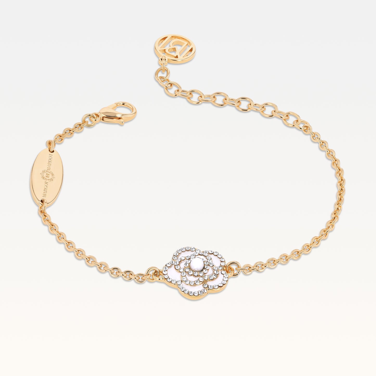 MB Côte d'Azur Gold-Plated Blanc Camélia Crystal Bracelet