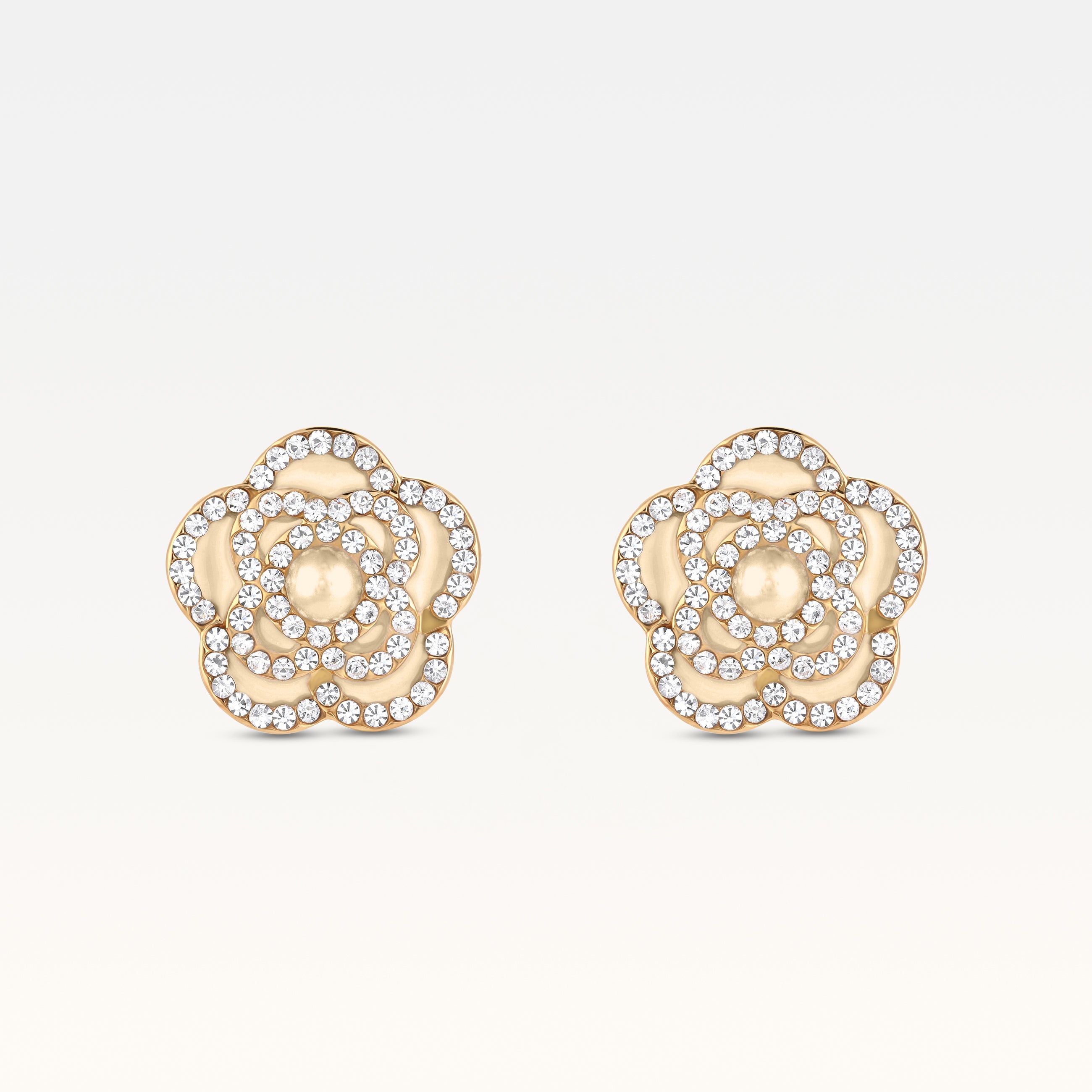 MB Côte d'Azur Gold-plated Camélia Crystal Earrings