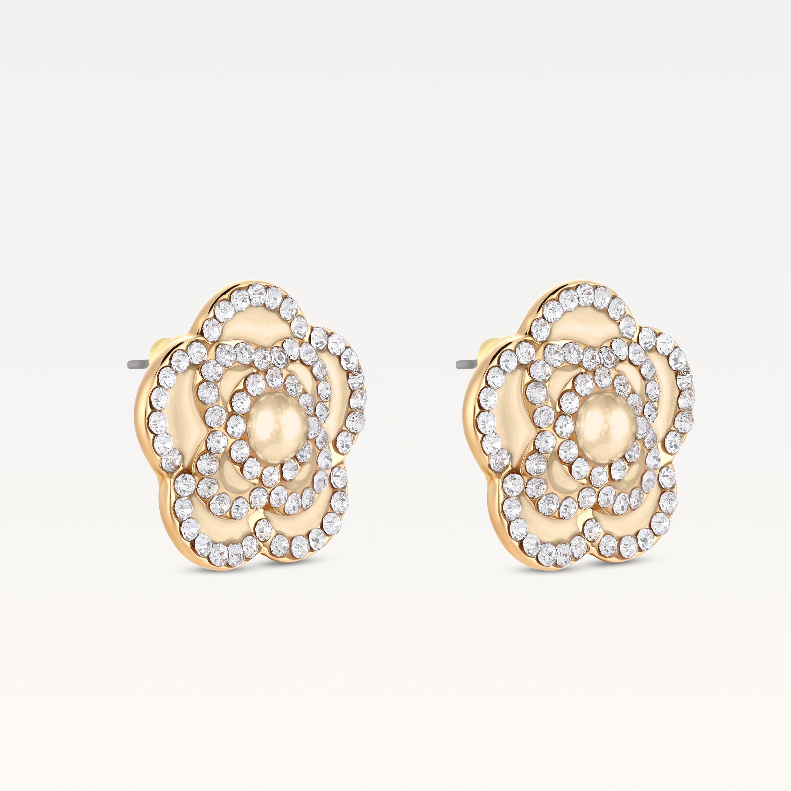 MB Côte d'Azur Gold-plated Camélia Crystal Earrings