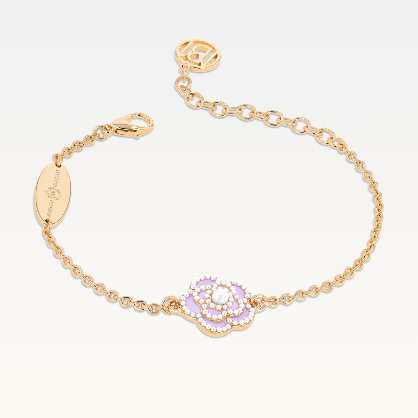 MB Signature Gold-Plated Lavender Mist Camélia Pearl Bracelet