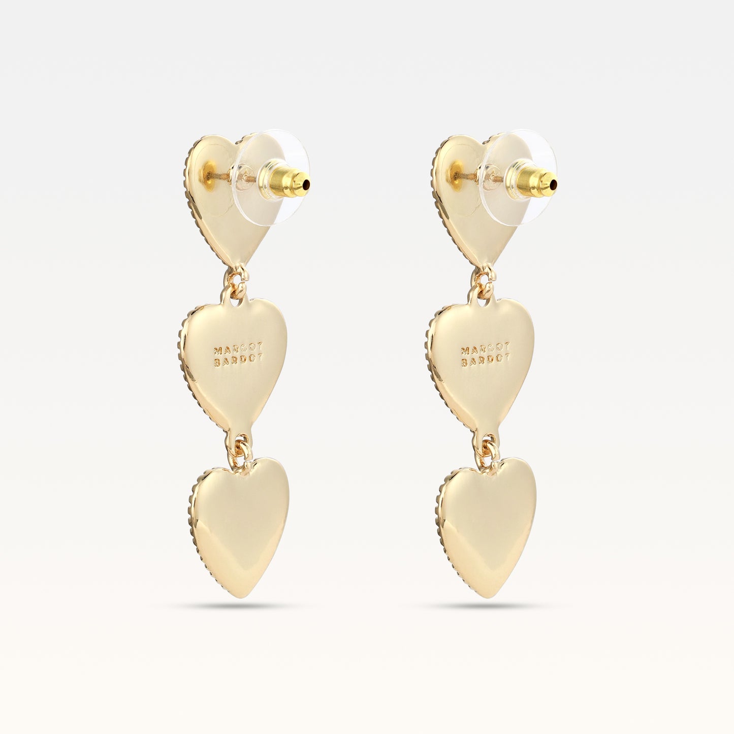 MB Maeva Gold-Plated Black Heart Earrings