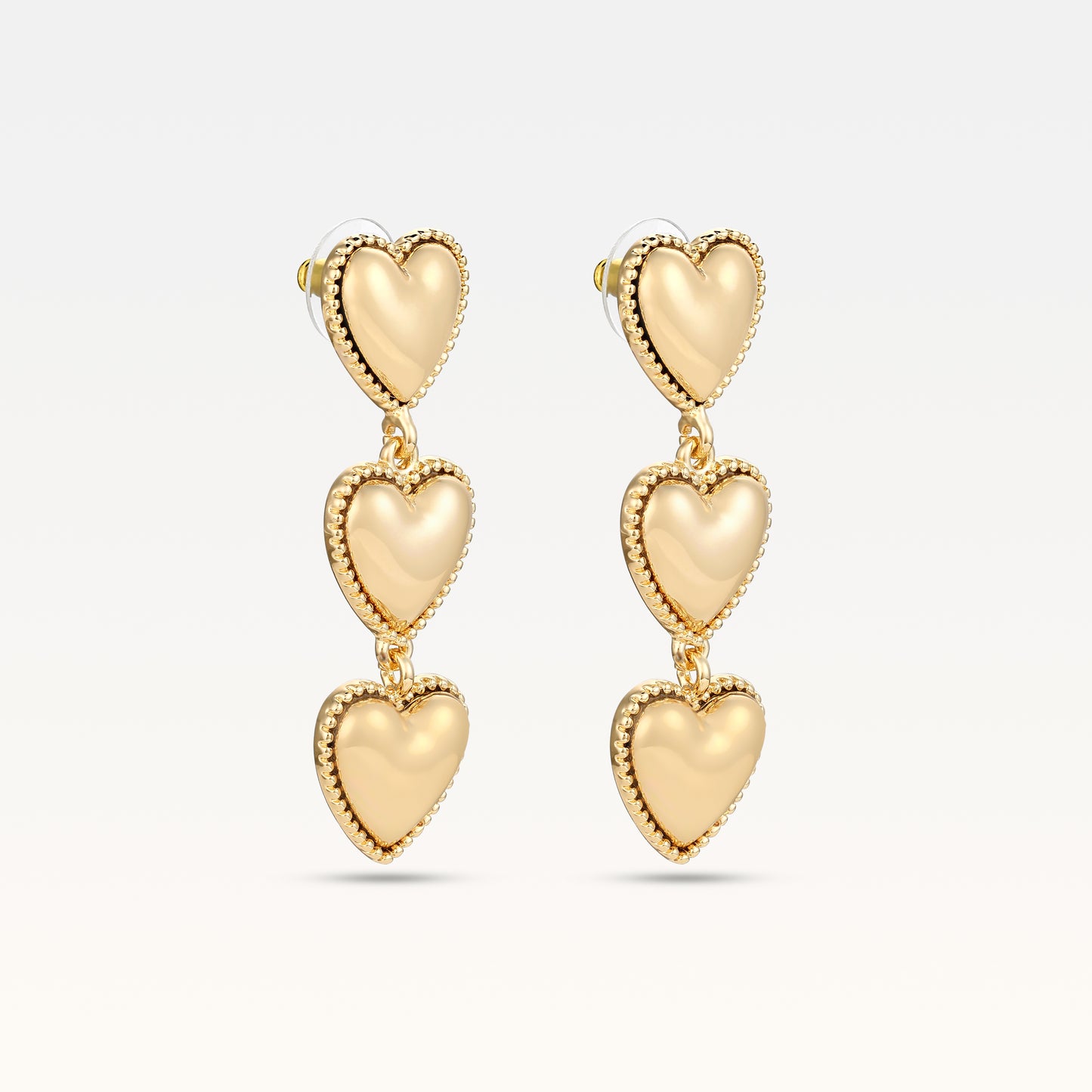 MB Maeva Gold-Plated Heart Earrings