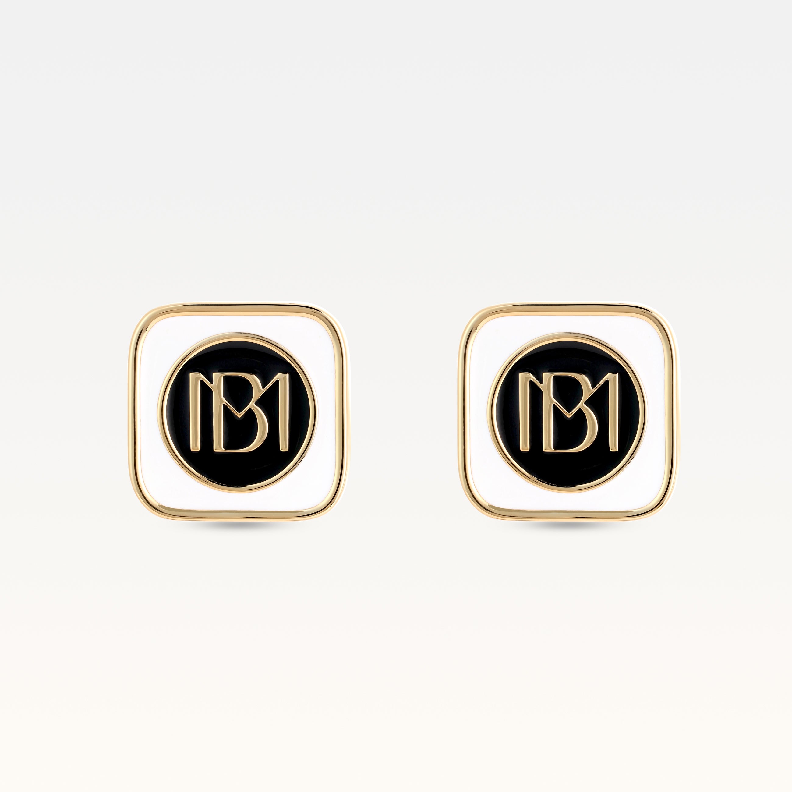 MB Signature Gold-Plated Blanc Lumière Earrings