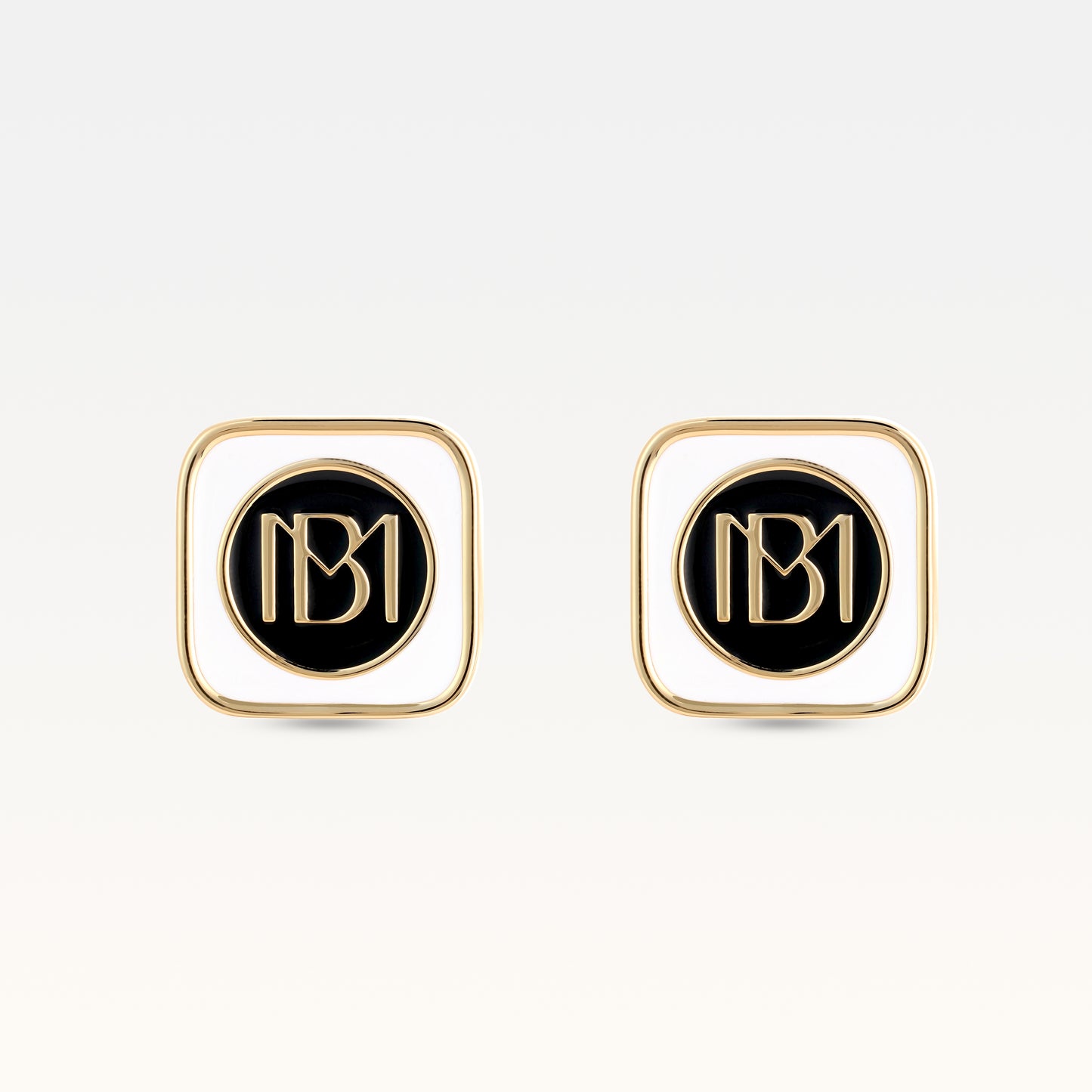MB Signature Gold-Plated Blanc Lumière Earrings
