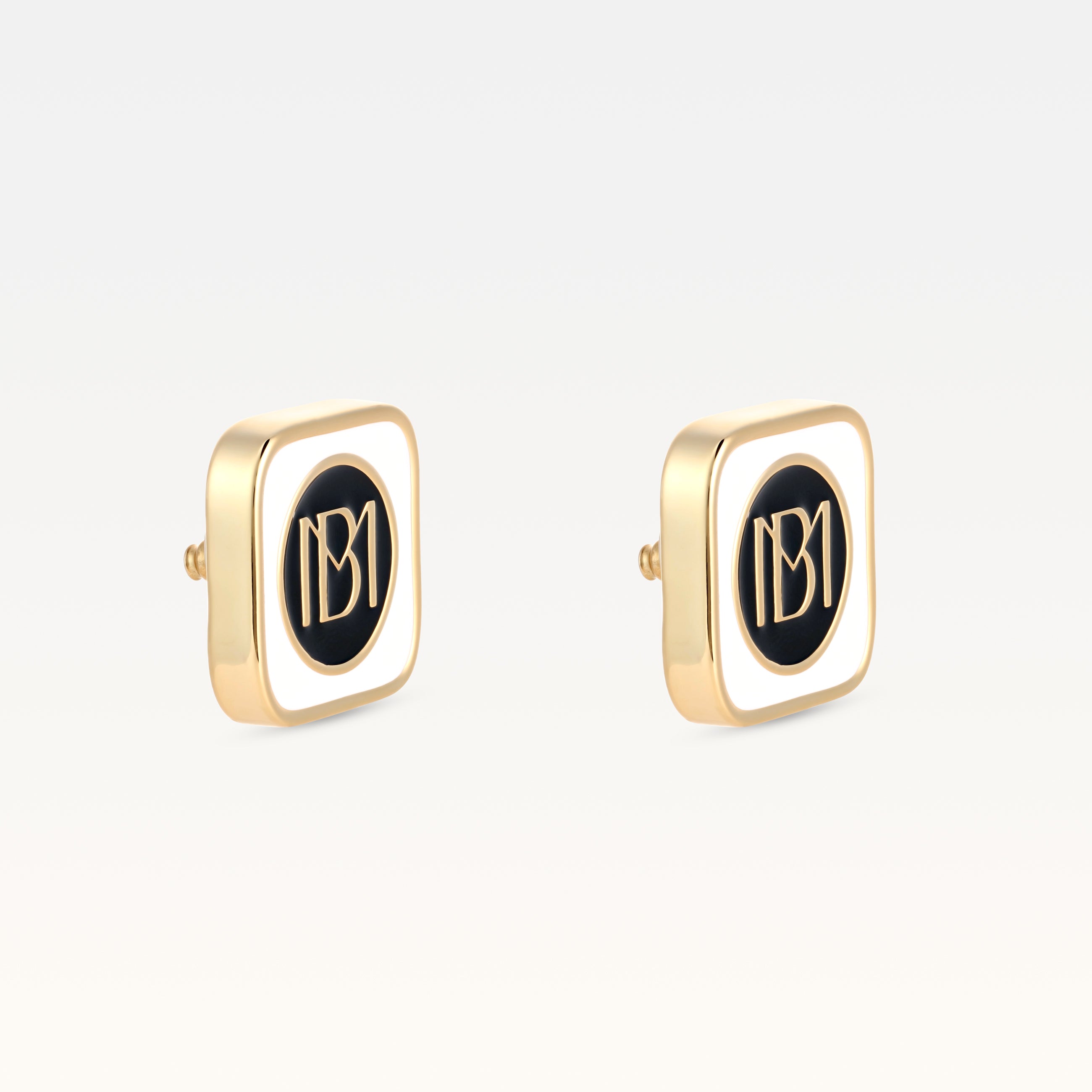 MB Signature Gold-Plated Blanc Lumière Earrings