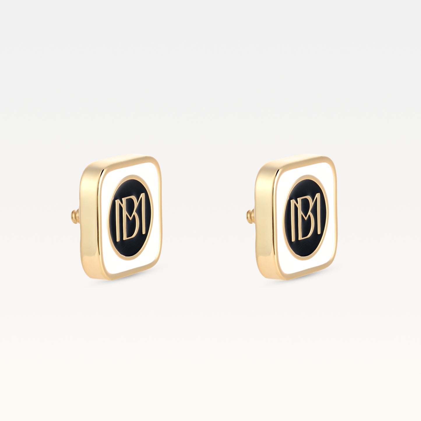 MB Signature Gold-Plated Blanc Lumière Earrings