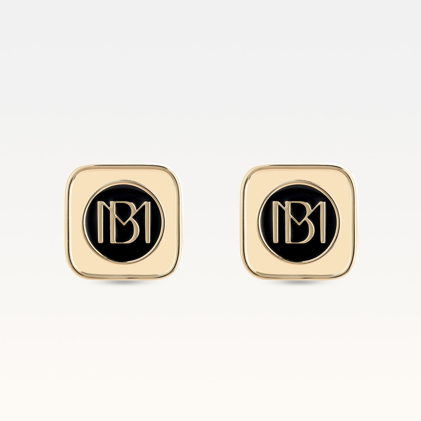 MB Signature Gold Plated Noir Lumière Earrings