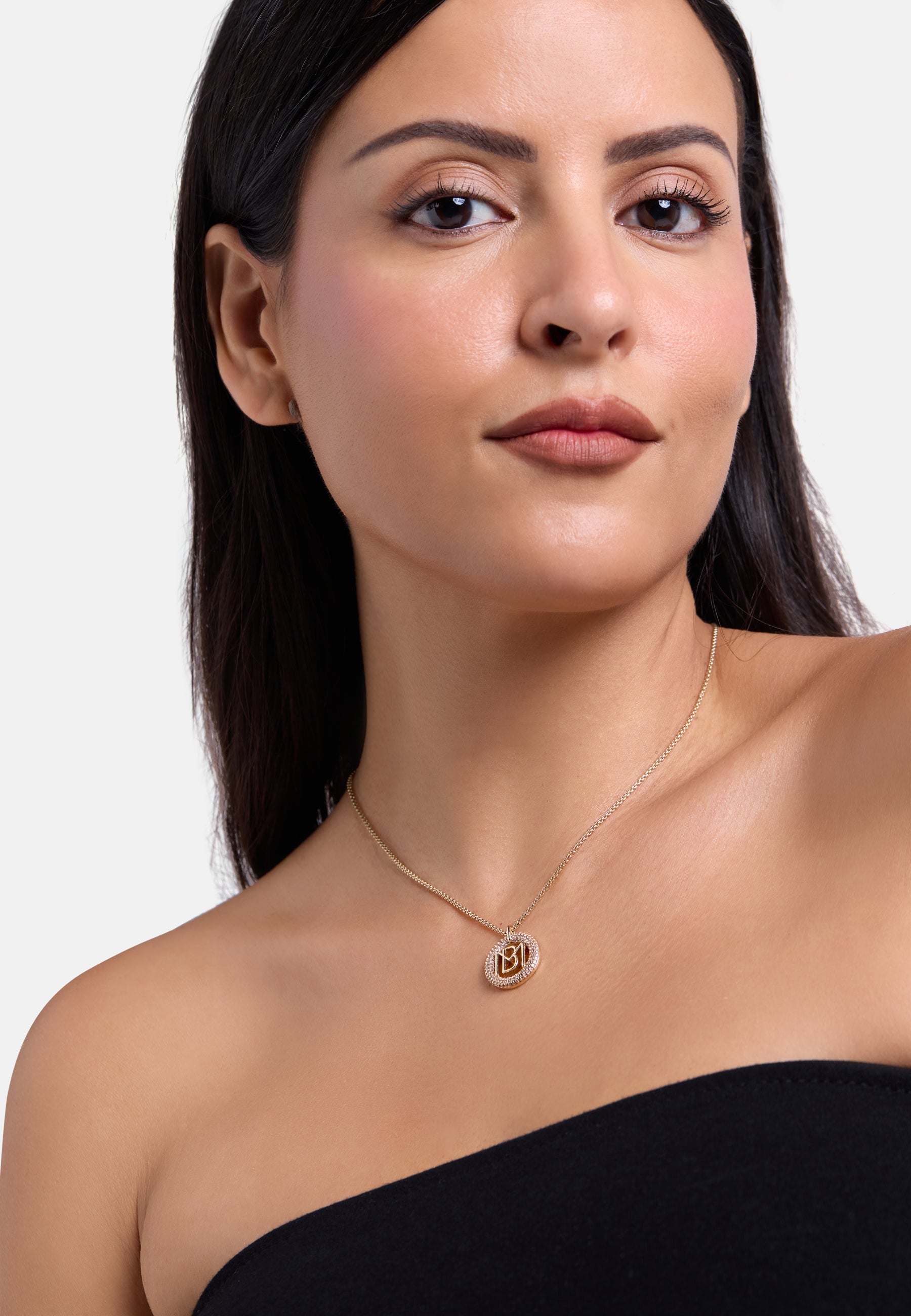 MB Signature Gold Plated Mimi Pendant Necklace