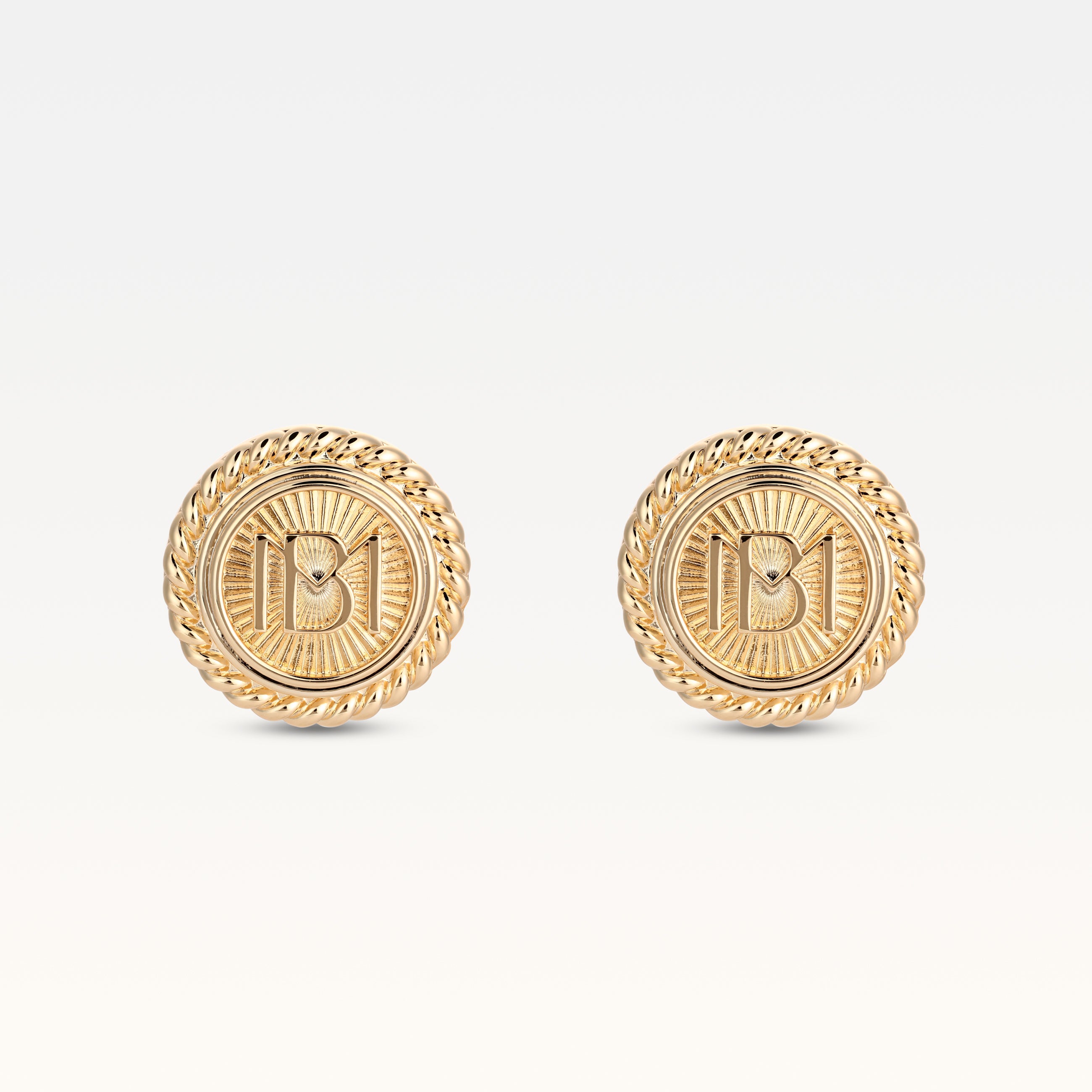 MB Signature Gold Plated Médallion Studs