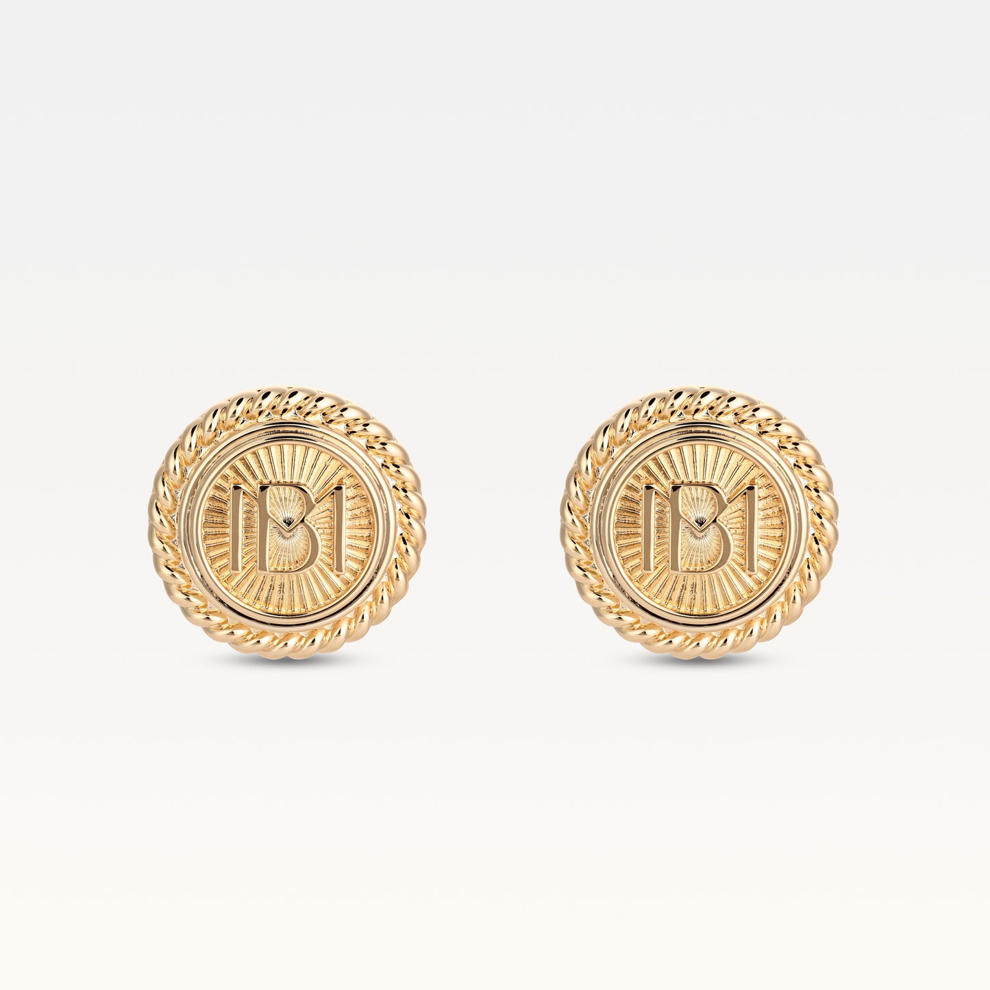 MB Signature Gold Plated Médallion Studs