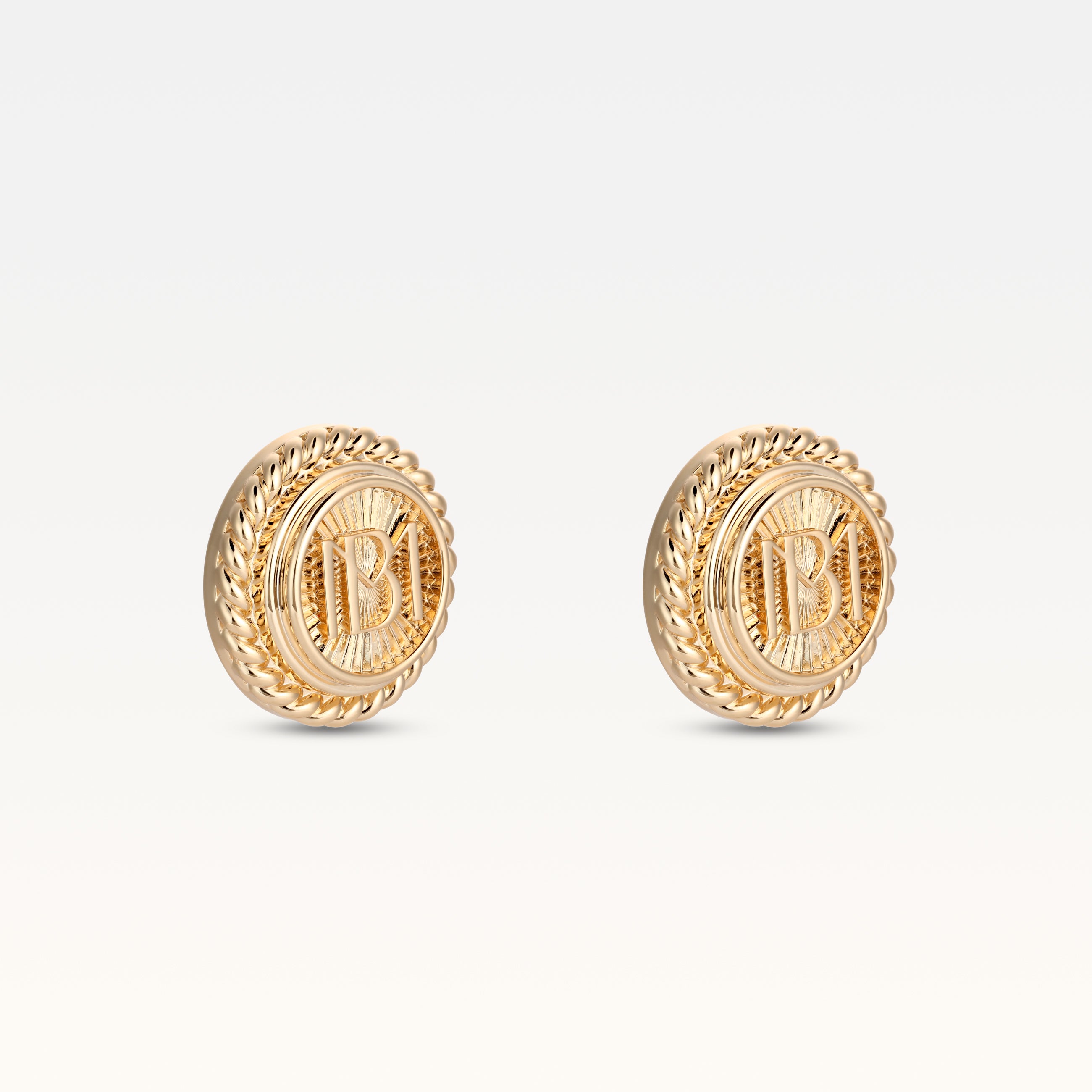 MB Signature Gold Plated Médallion Studs