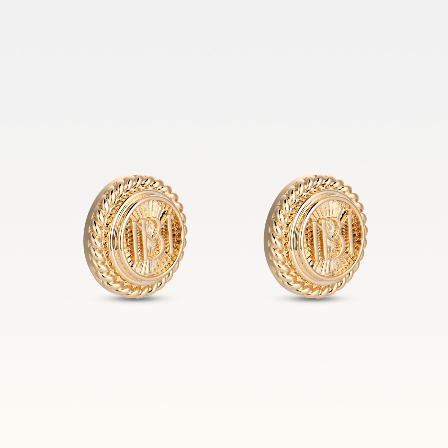 MB Signature Gold Plated Médallion Studs
