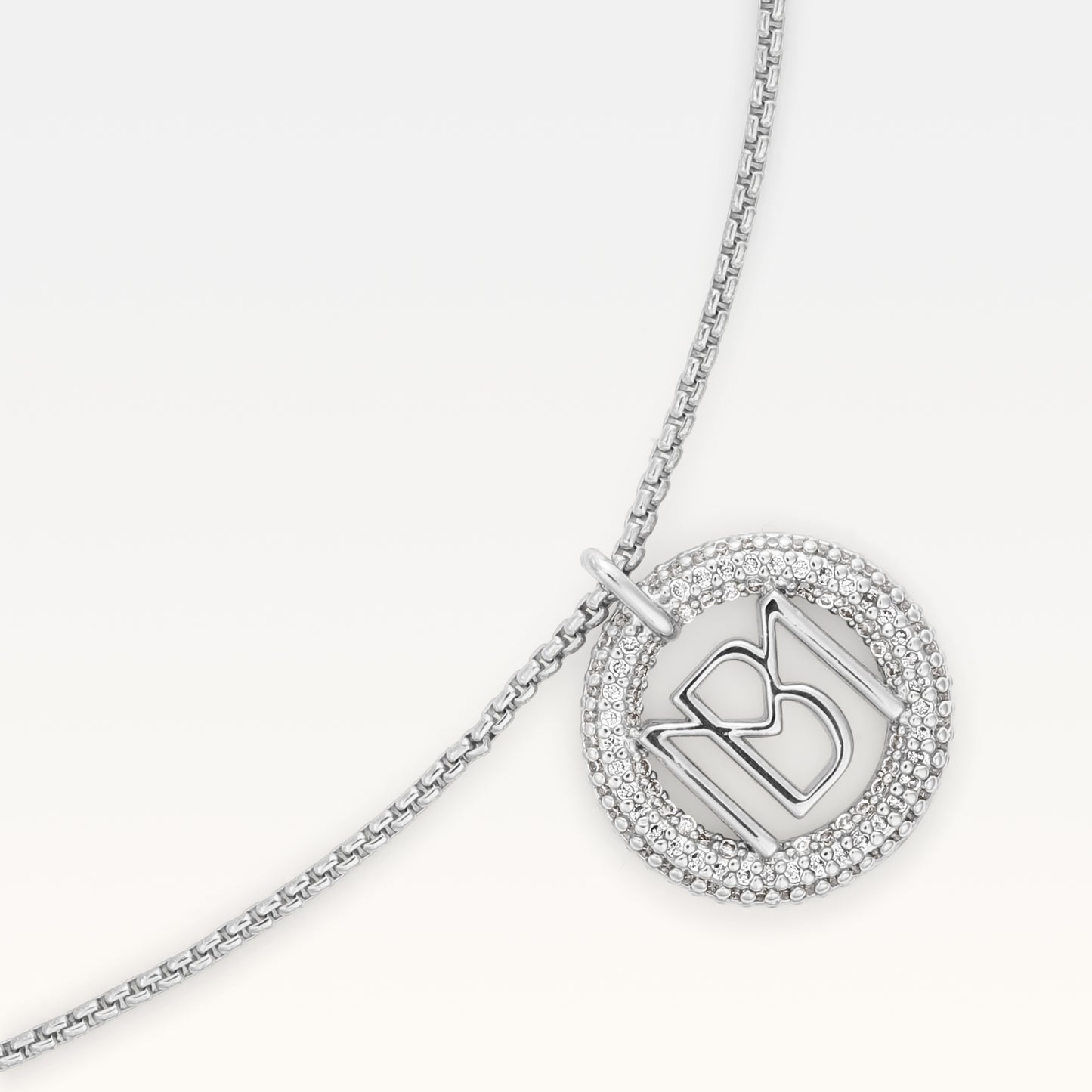 MB Signature Silver Plated Mimi Pendant Necklace