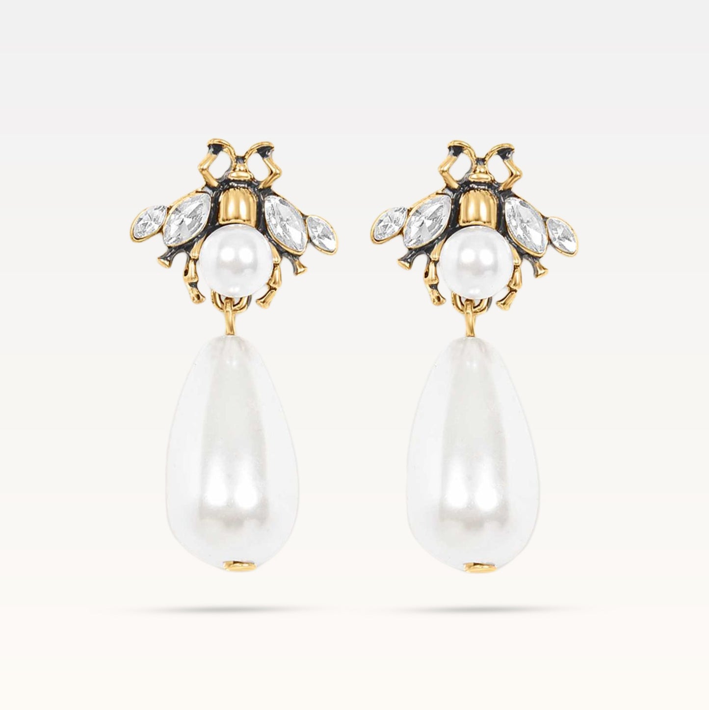 Lilly Drop Pearl Earrings - Gold
