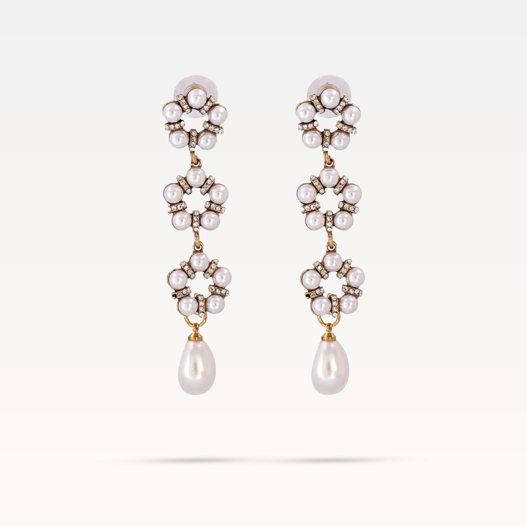 Maria Pearl Earrings - Silver