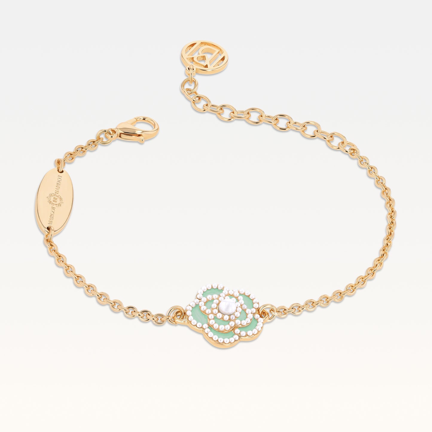 MB Signature Gold-Plated Mint Créme Camélia Pearl Bracelet