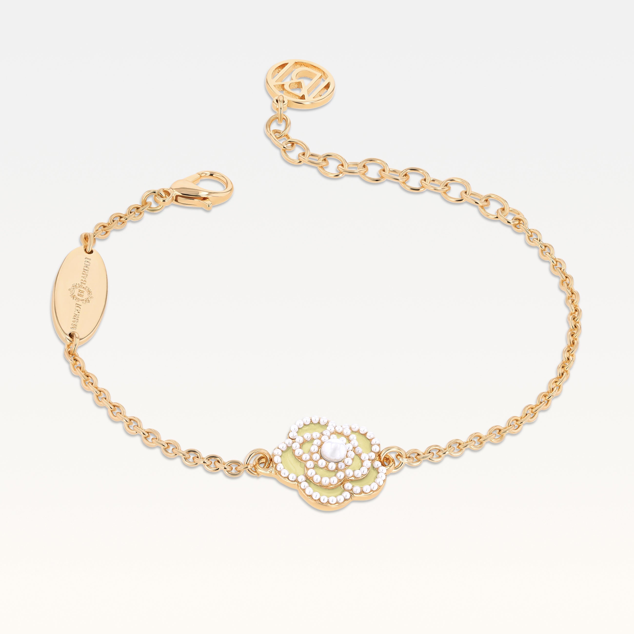 MB Signature Gold-Plated Pastel Yellow Camélia Pearl Bracelet