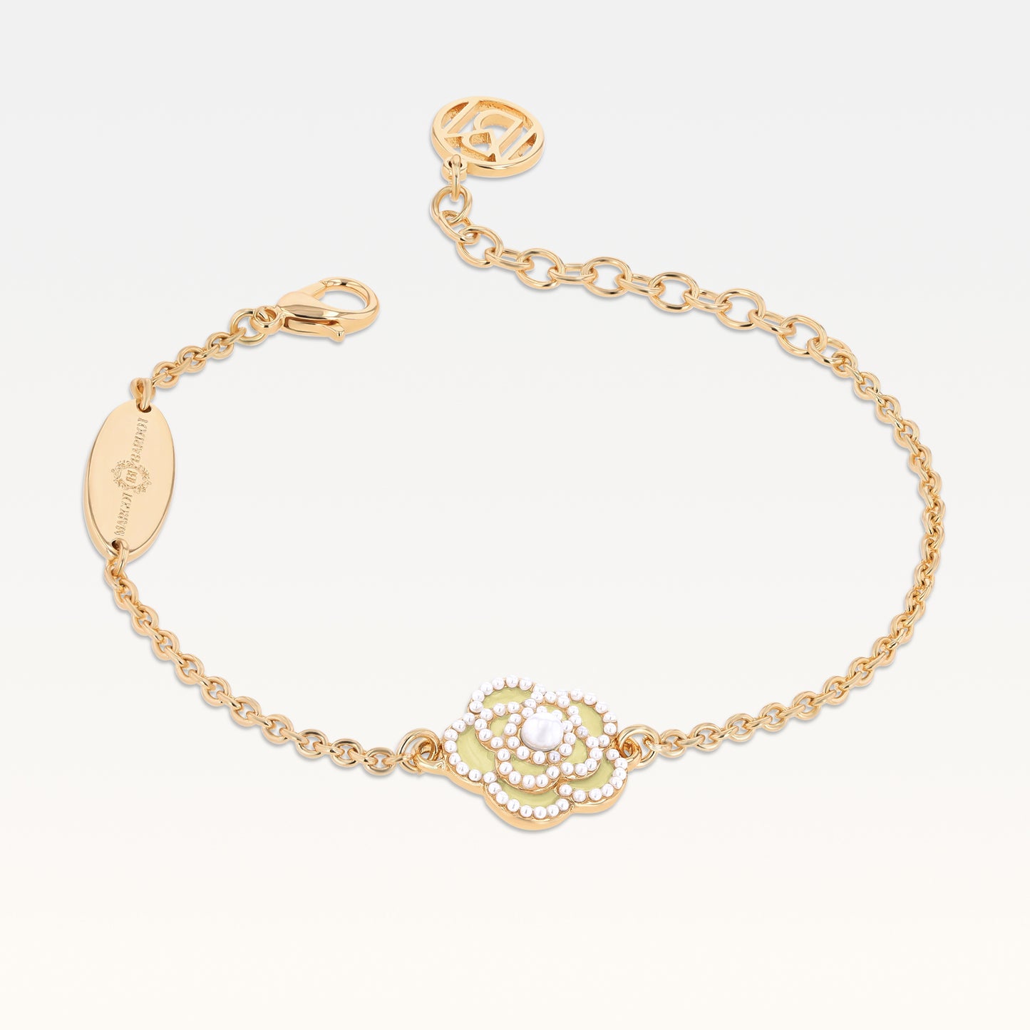 MB Signature Gold-Plated Pastel Yellow Camélia Pearl Bracelet