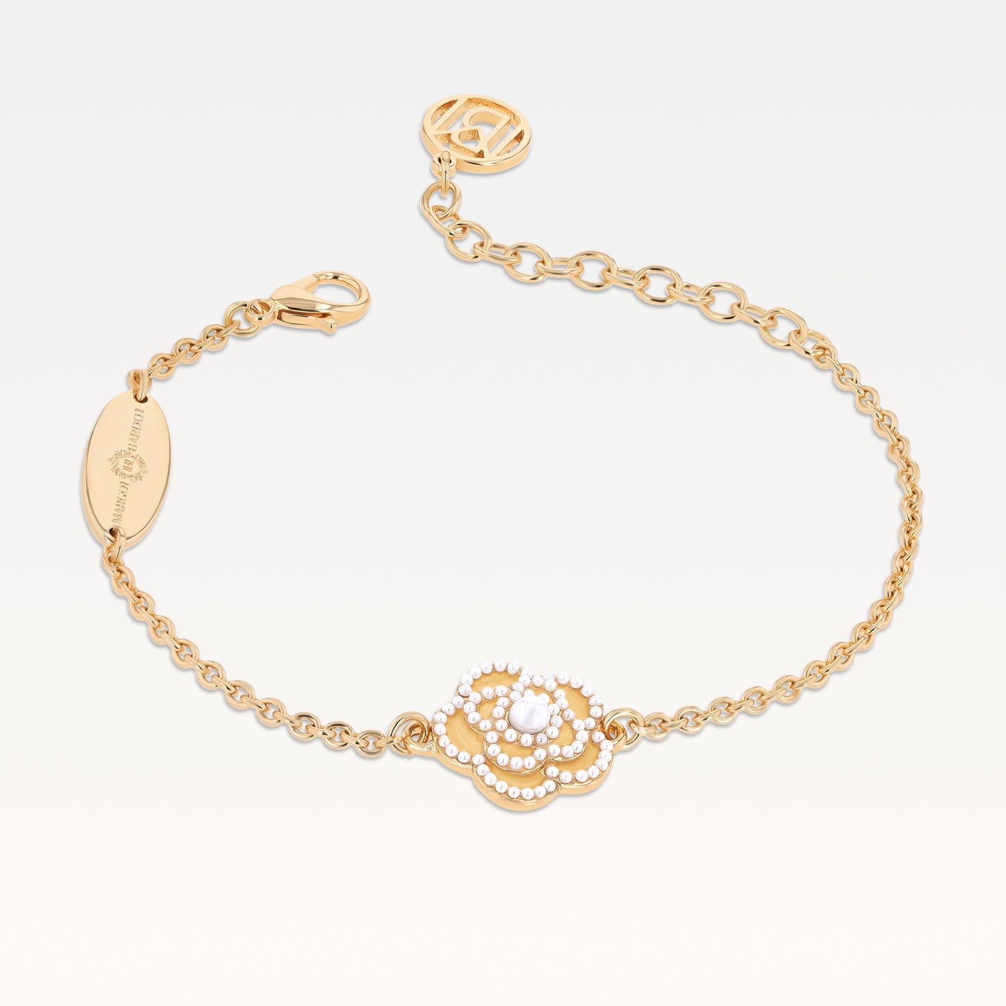 MB Signature Gold-Plated Peach Nude Camélia Pearl Bracelet
