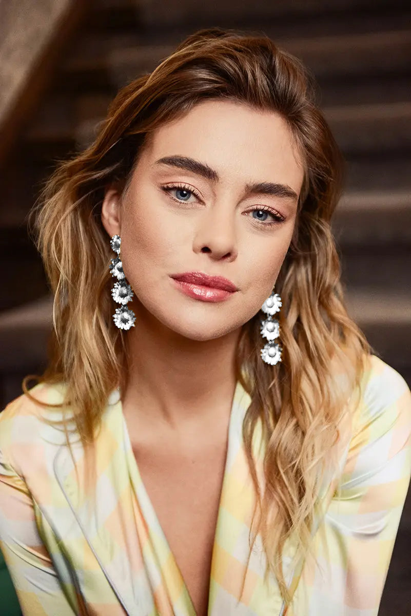 Sunny Flower Earrings - Silver
