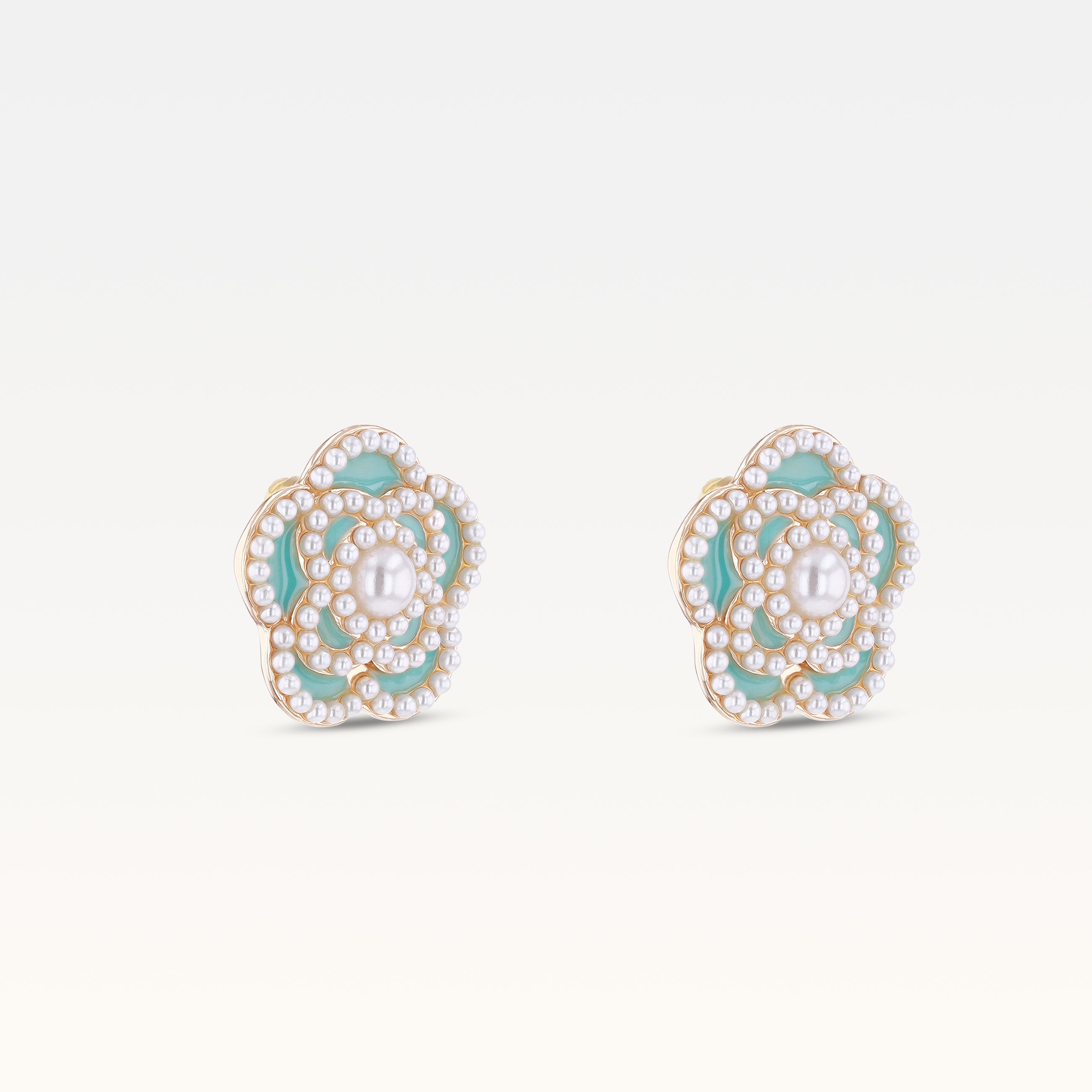 MB Côte d'Azur Gold-Plated Azure Breeze Camélia Earrings