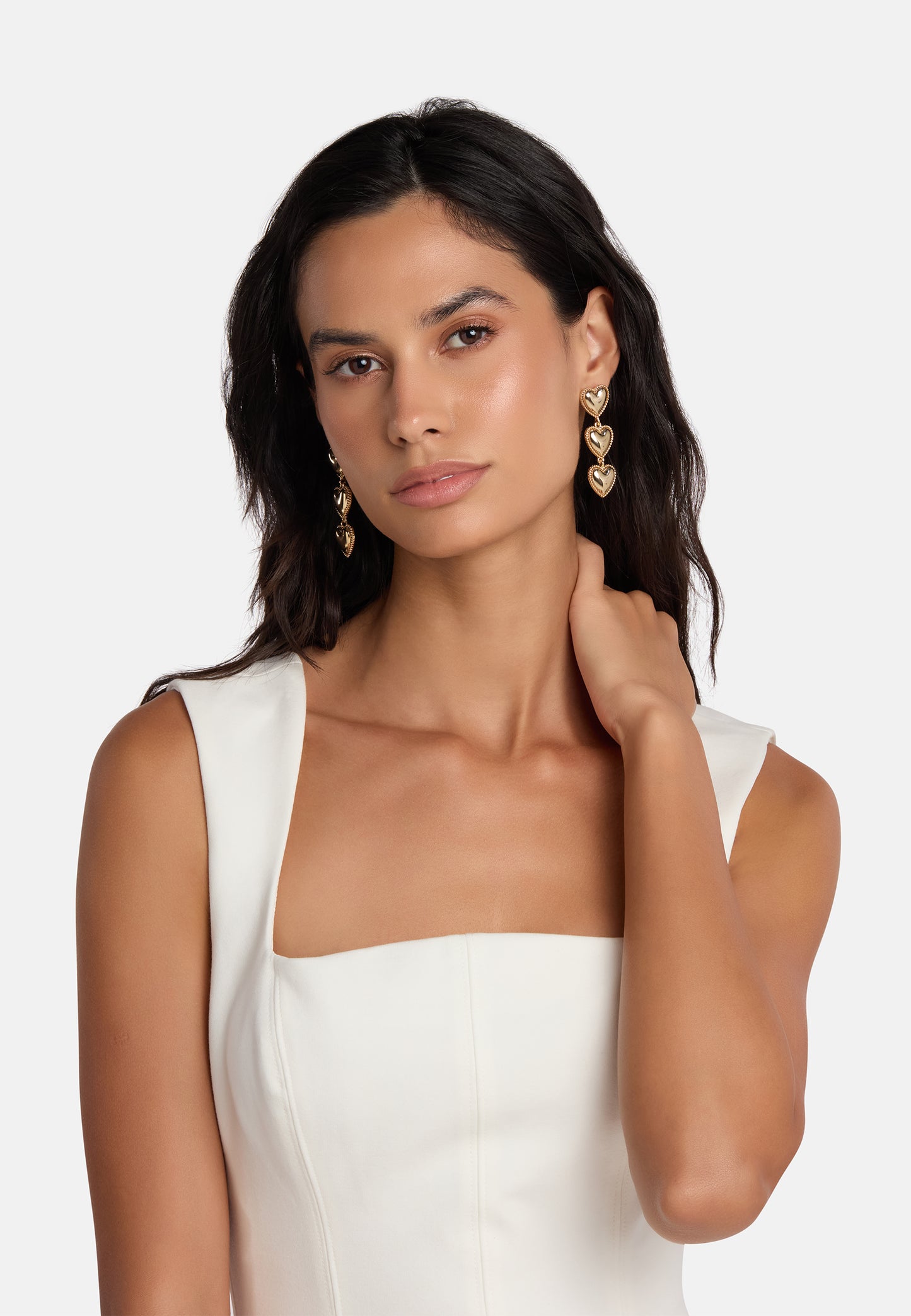 MB Maeva Gold-Plated Heart Earrings