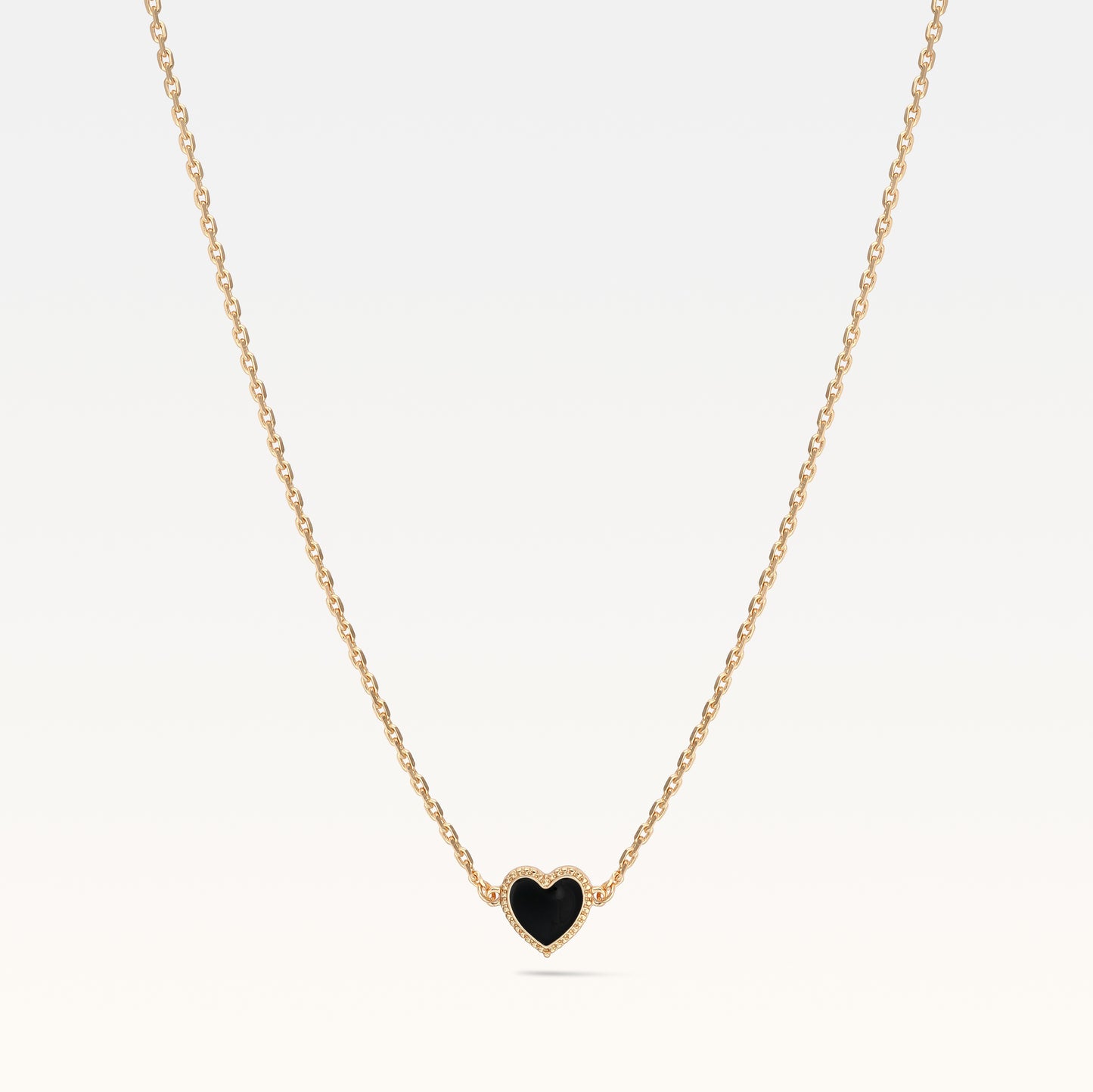 MB Maeva Gold-Plated Black Heart Necklace