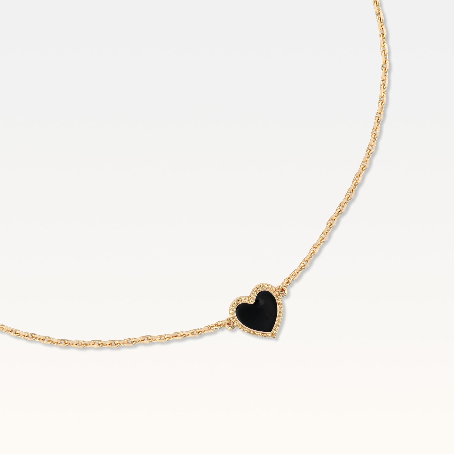 MB Maeva Gold-Plated Black Heart Necklace