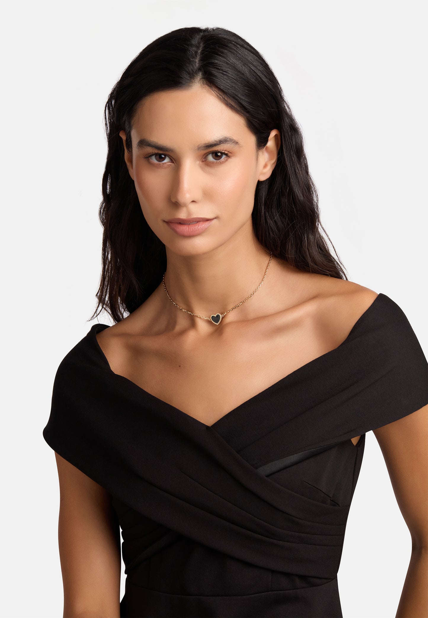 MB Maeva Gold-Plated Black Heart Necklace