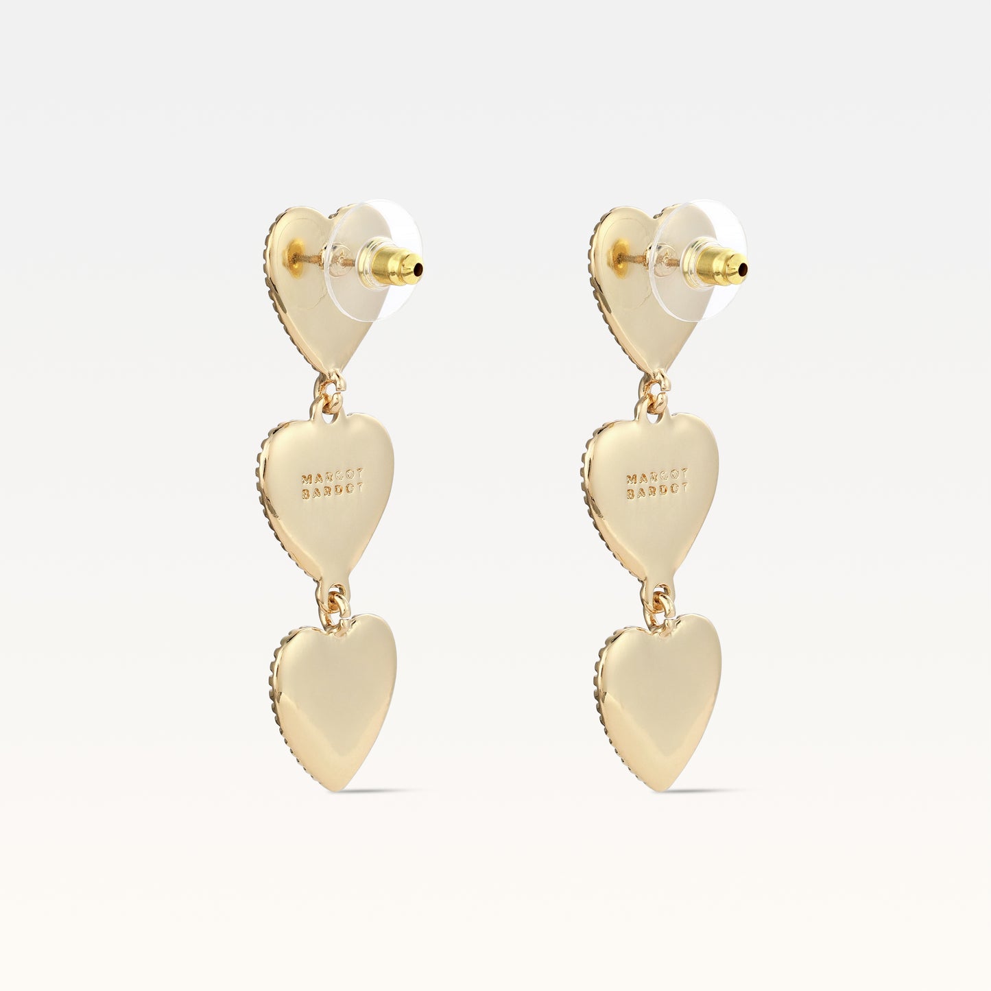 MB Maeva Gold-Plated Pink Heart Earrings