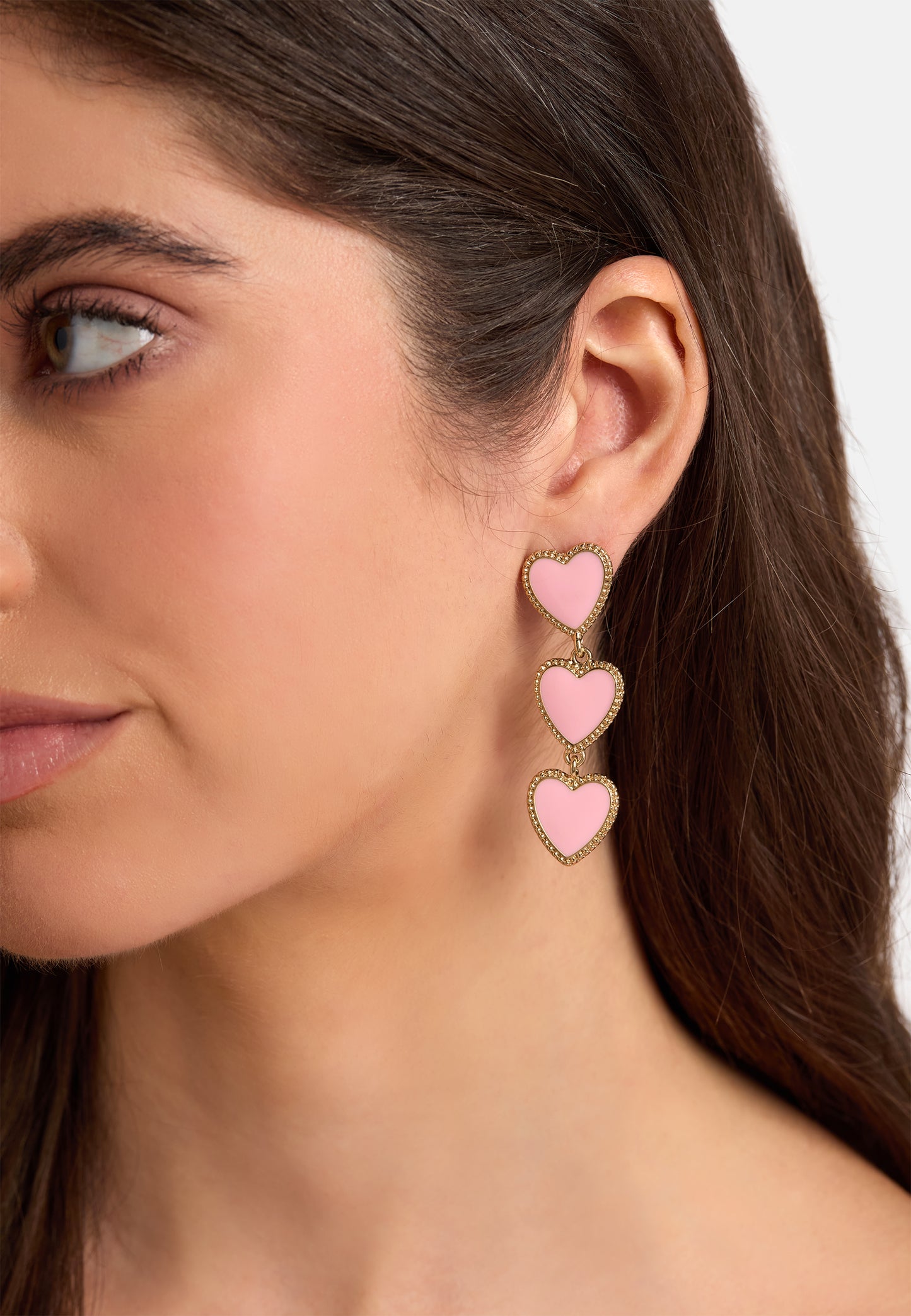 MB Maeva Gold-Plated Pink Heart Earrings