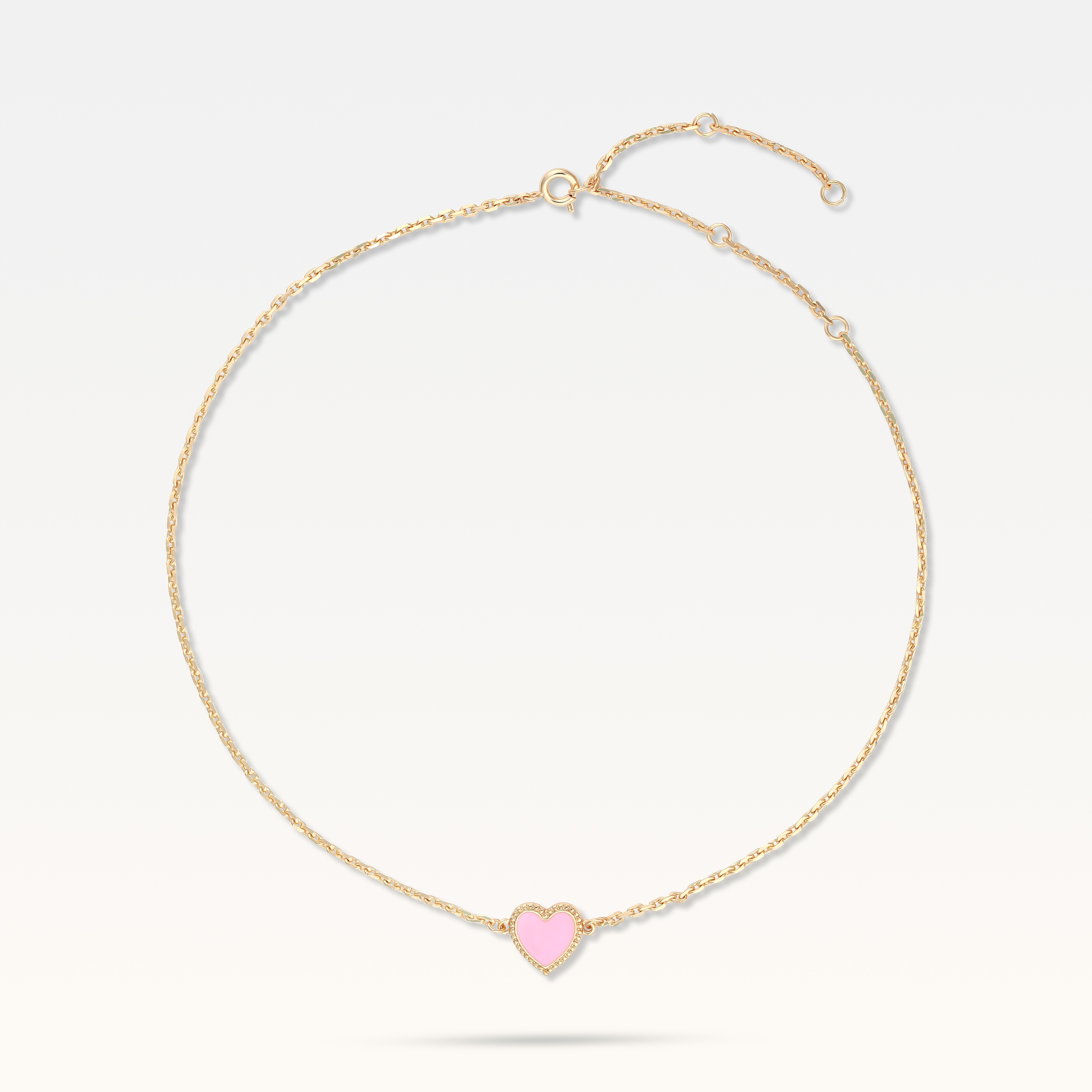 MB Maeva Gold-Plated Pink Heart Necklace