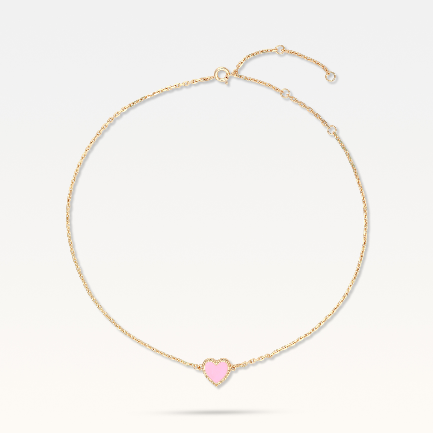 MB Maeva Gold-Plated Pink Heart Necklace