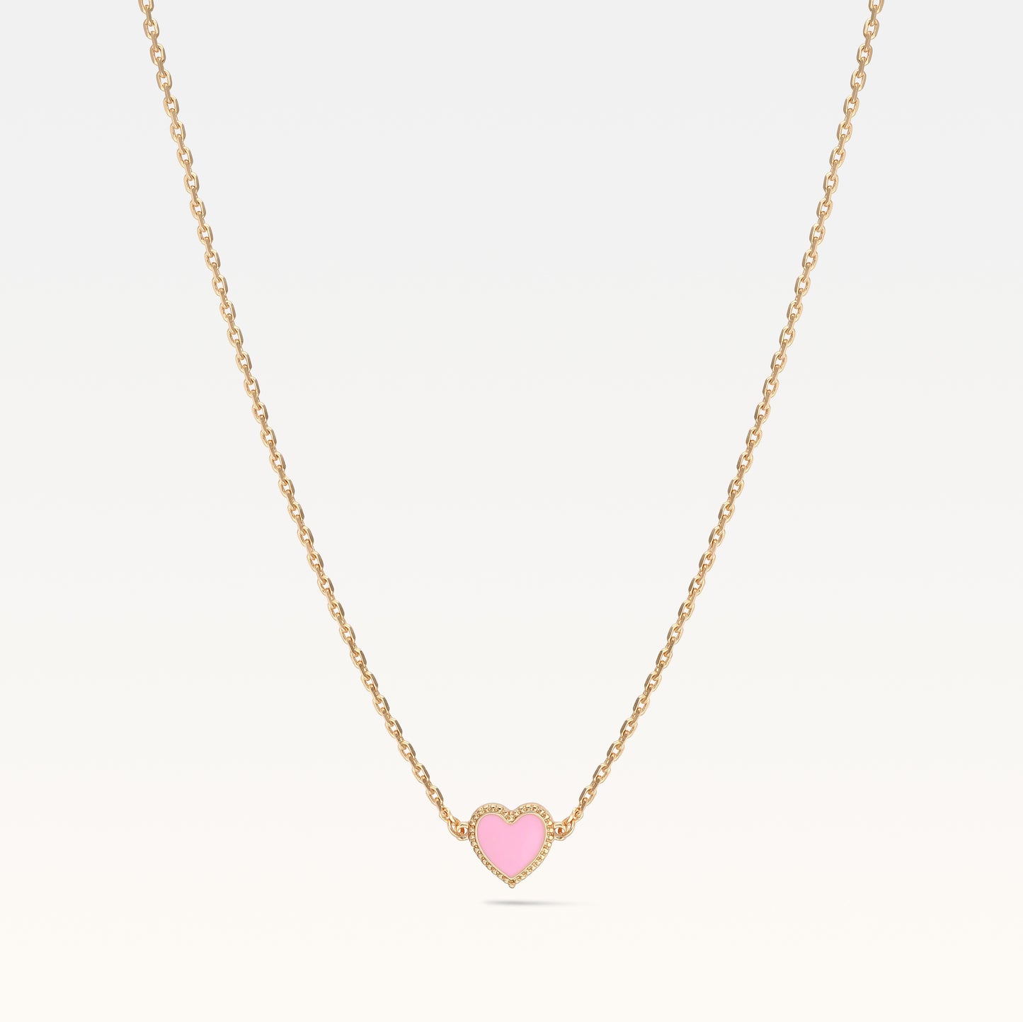 MB Maeva Gold-Plated Pink Heart Necklace