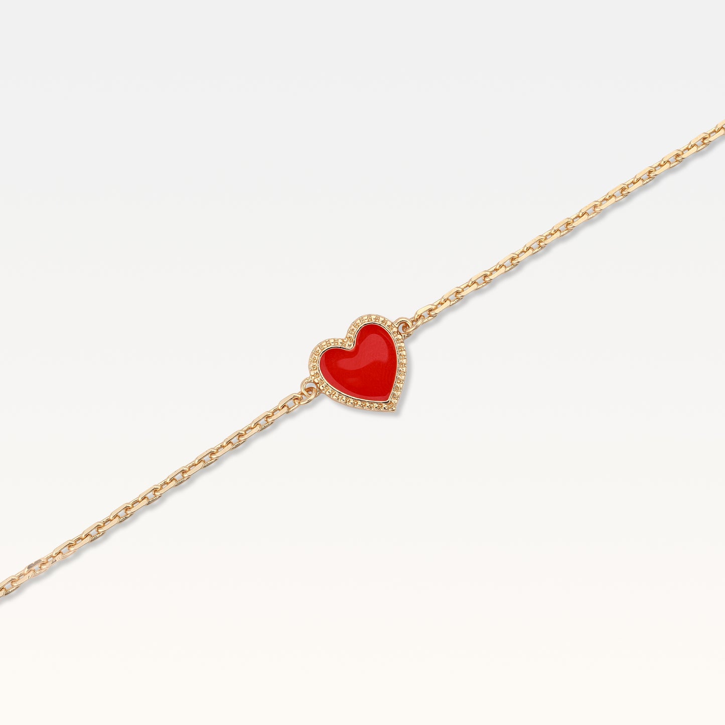 MB Maeva Gold-Plated Red Heart Bracelet