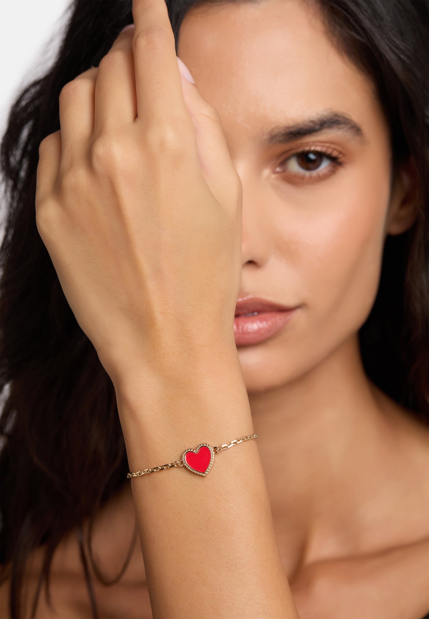 MB Maeva Gold-Plated Red Heart Bracelet