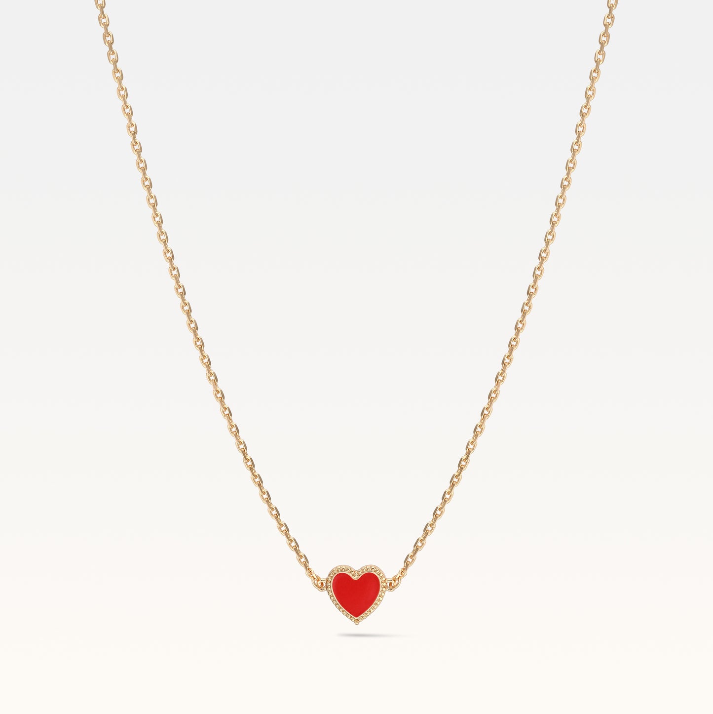 MB Maeva Gold-Plated Red Heart Necklace